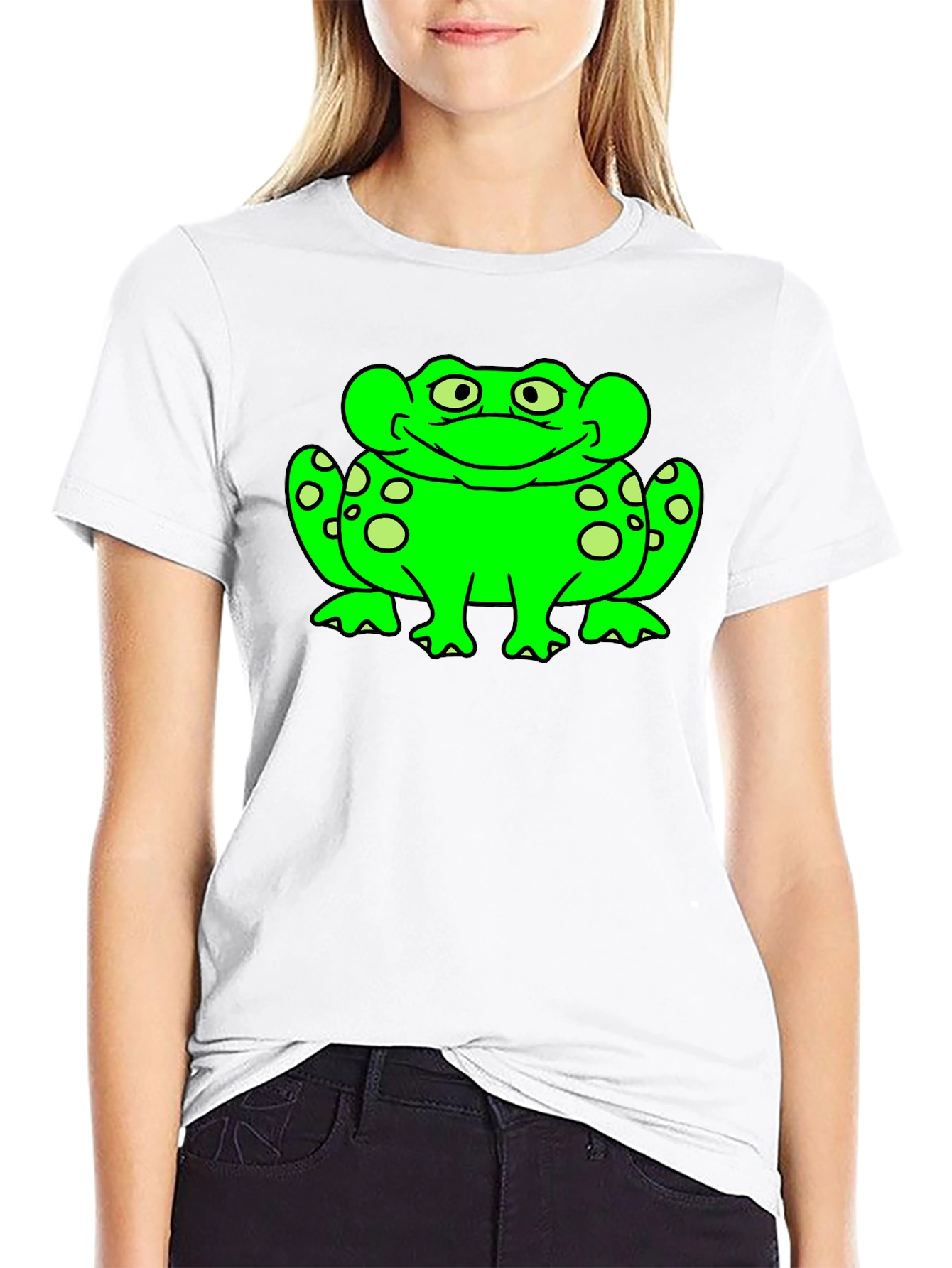 Frog Graphic Tee - Black Cotton T-Shirt