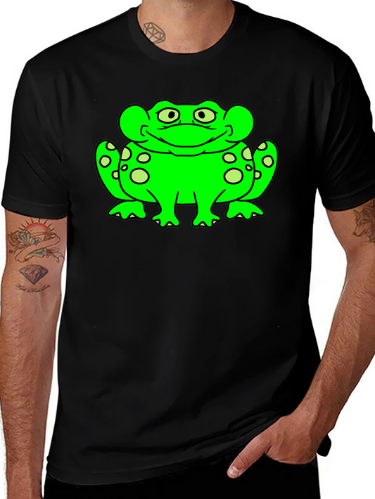 Frog Graphic Tee - Black Cotton T-Shirt