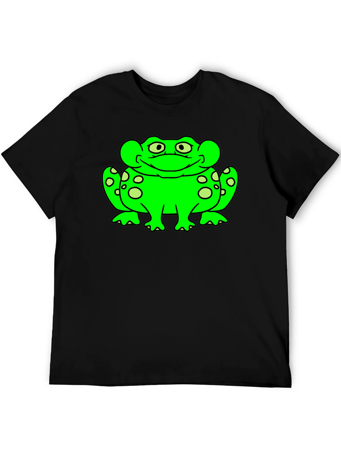 Frog Graphic Tee - Black Cotton T-Shirt