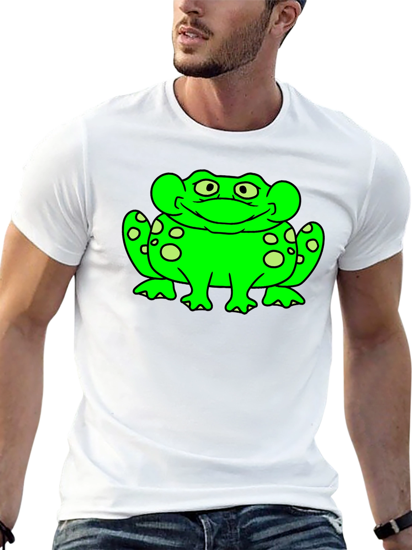 Frog Graphic Tee - Black Cotton T-Shirt