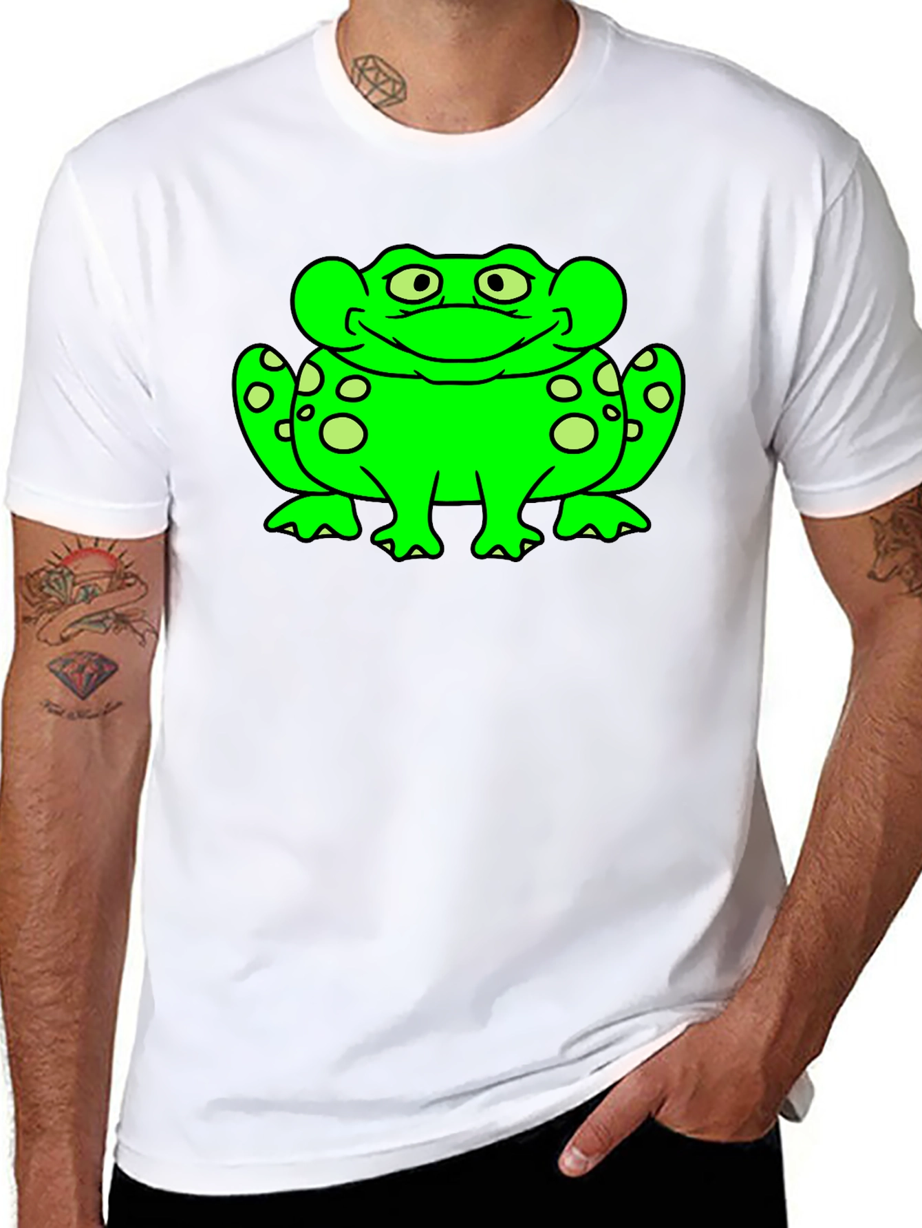 Frog Graphic Tee - Black Cotton T-Shirt