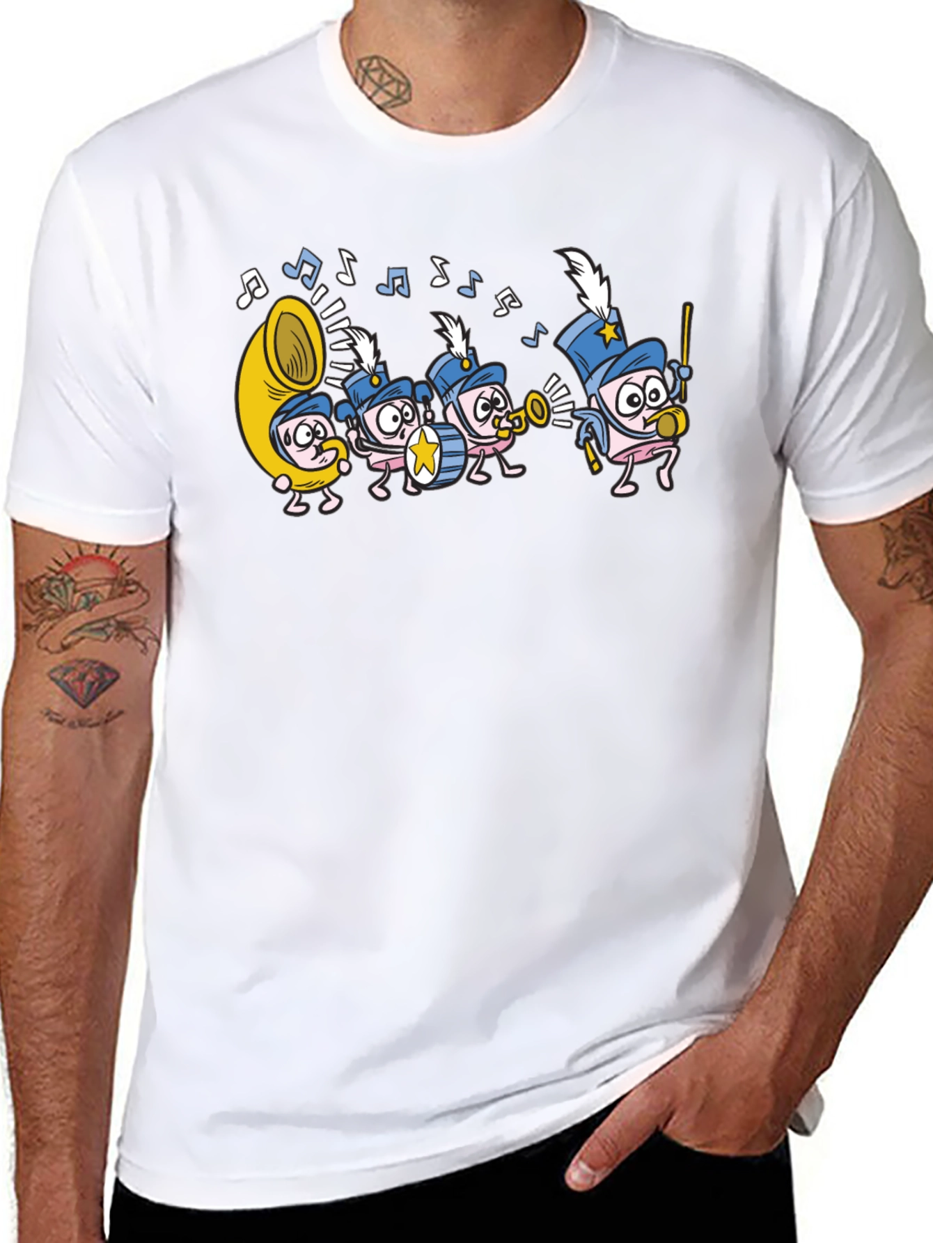 Marching Band T-Shirt - Musical Cartoon Graphic Tee