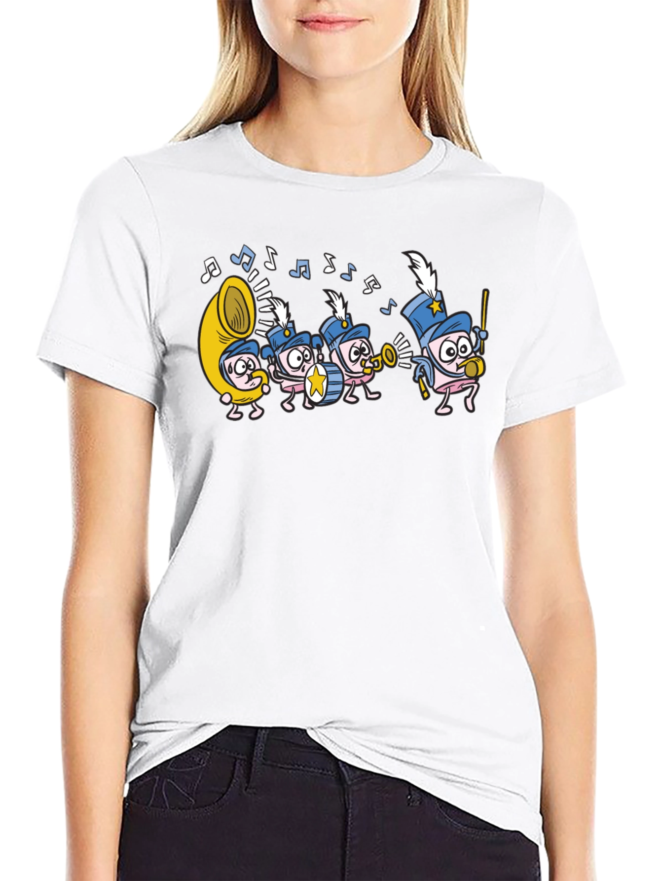 Marching Band T-Shirt - Musical Cartoon Graphic Tee