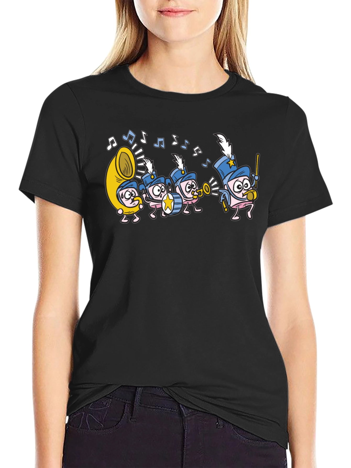 Marching Band T-Shirt - Musical Cartoon Graphic Tee