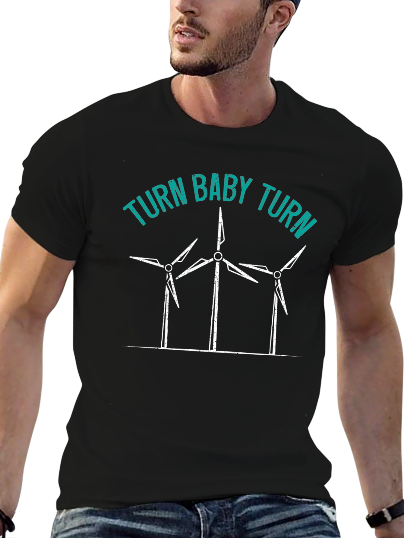 Turn Baby Turn Wind Turbine Graphic T-Shirt