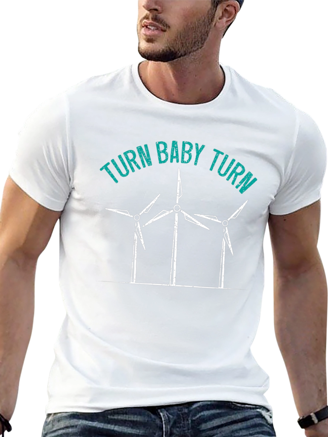 Turn Baby Turn Wind Turbine Graphic T-Shirt
