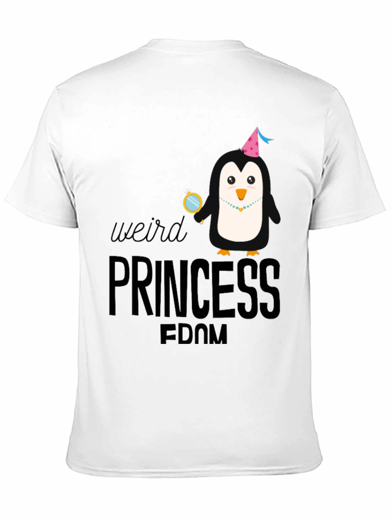 Weird Princess Penguin Black T-Shirt
