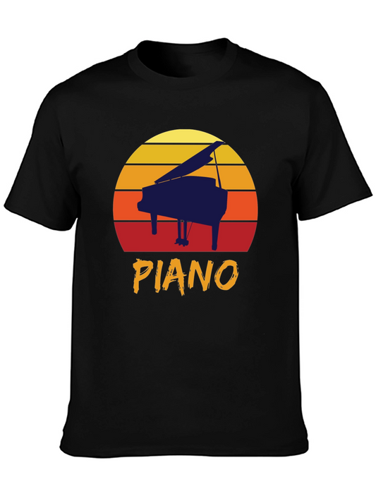 Retro Piano Sunset Graphic Tee