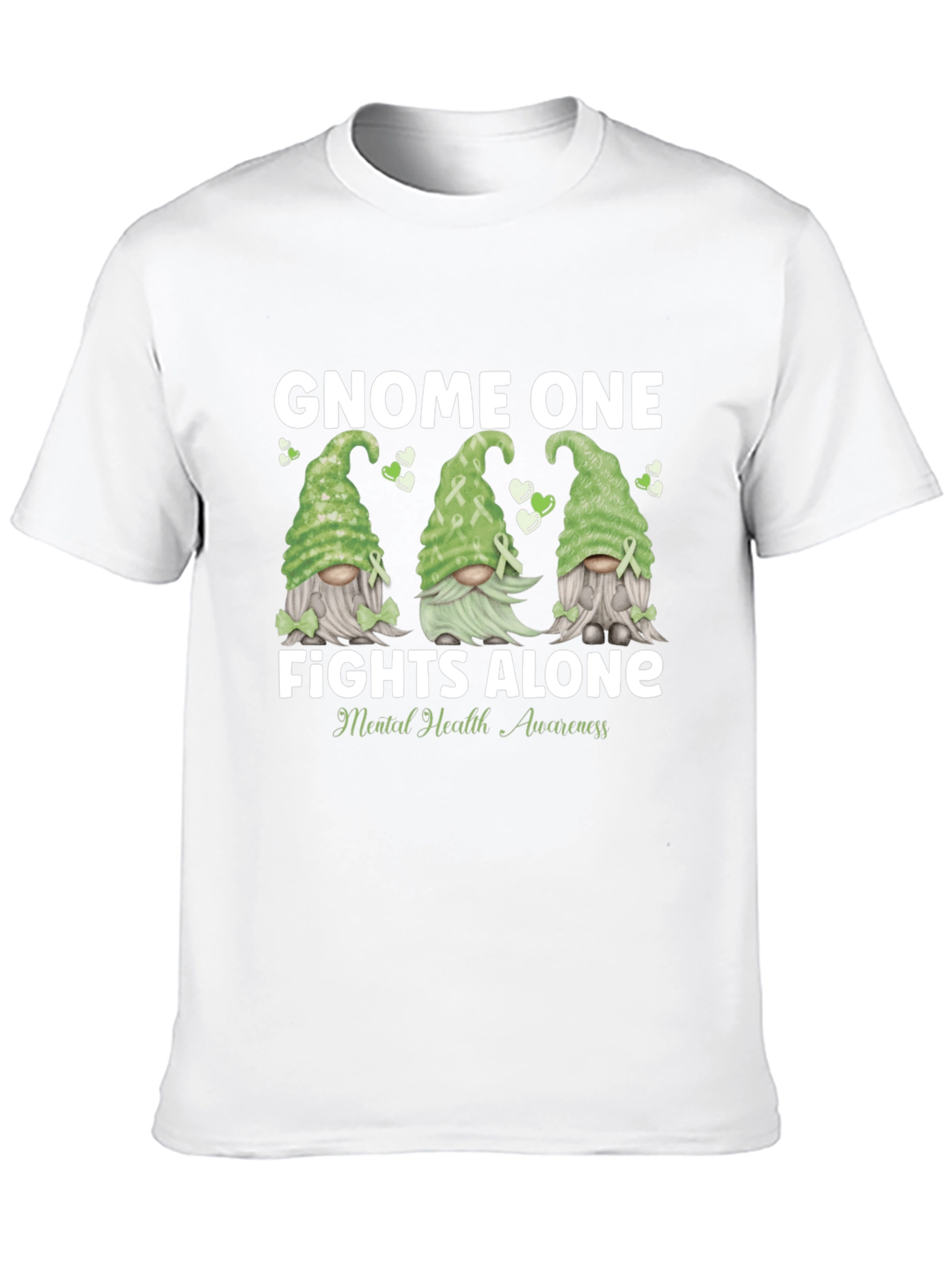 Gnome One Fights Alone Mental Health Awareness T-Shirt