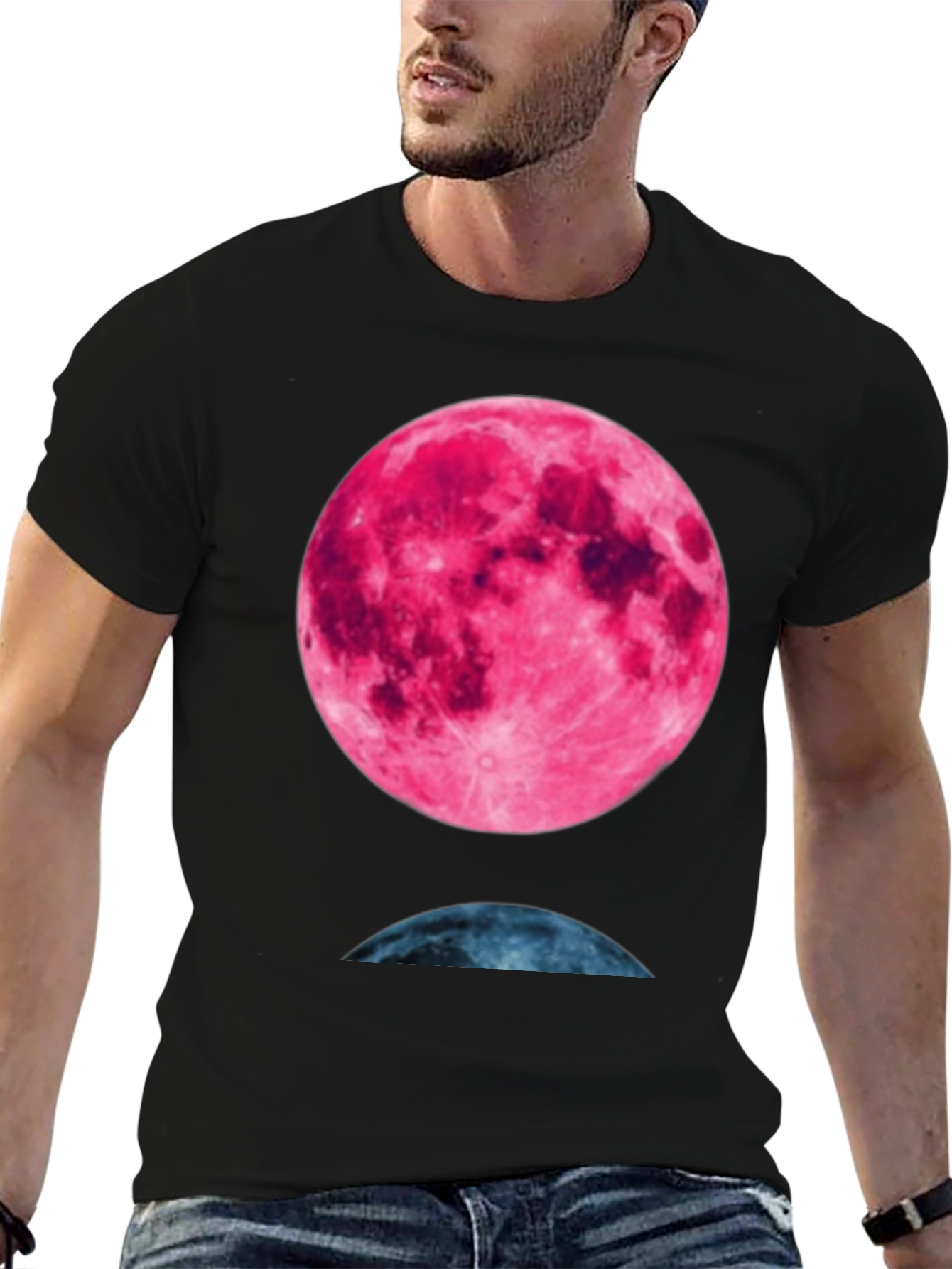 Lunar Phase Graphic Tee - Unique Moon Design