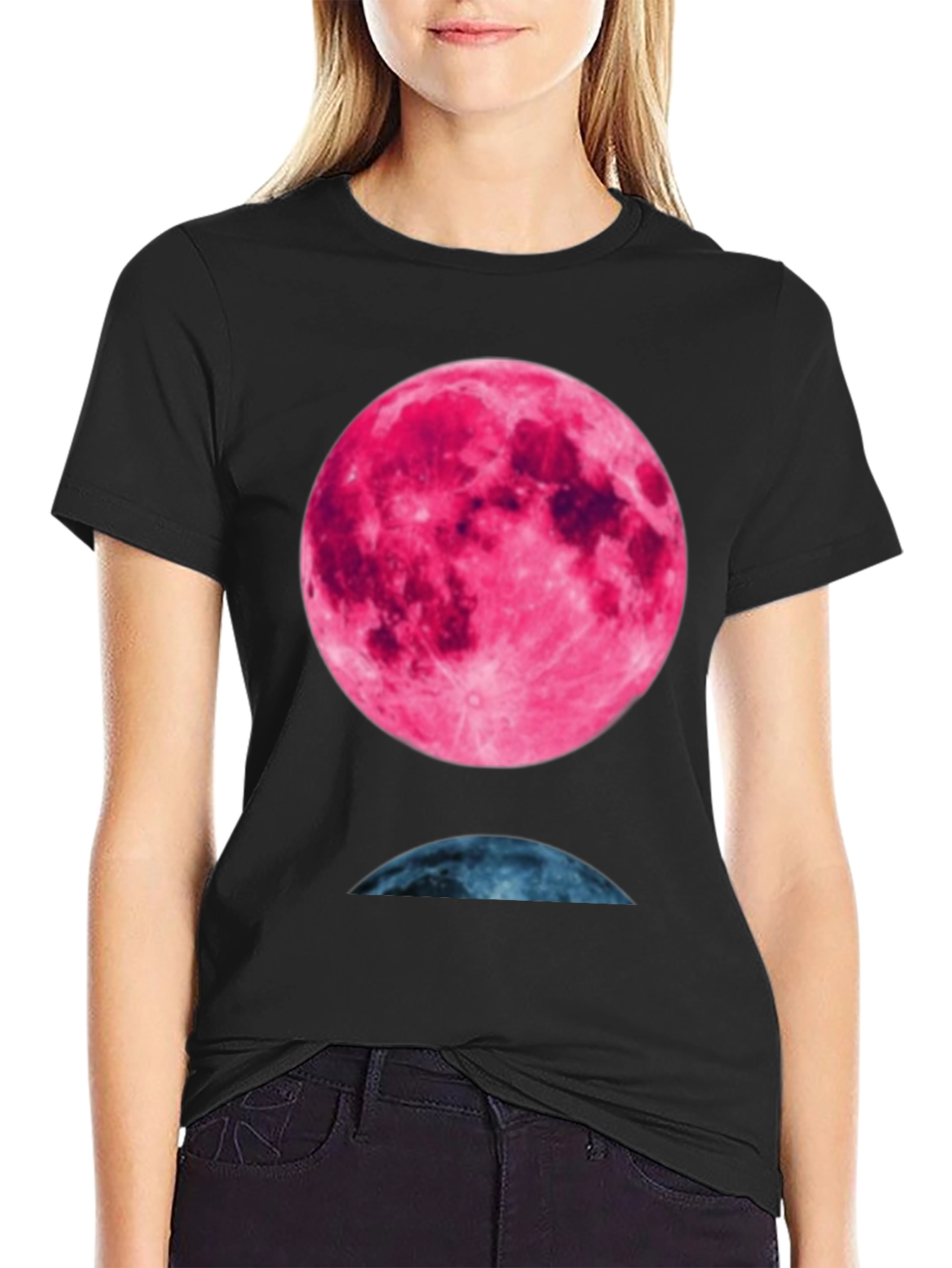 Lunar Phase Graphic Tee - Unique Moon Design