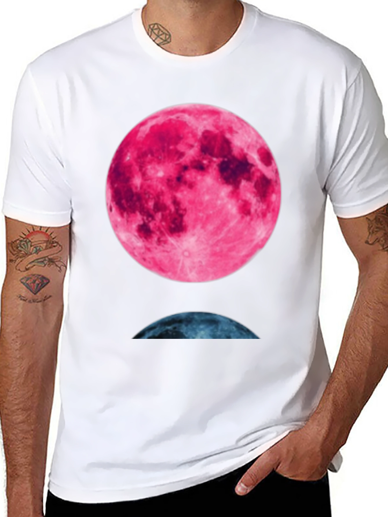 Lunar Phase Graphic Tee - Unique Moon Design