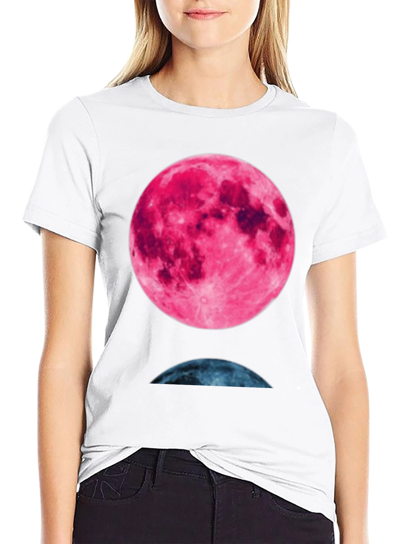 Lunar Phase Graphic Tee - Unique Moon Design