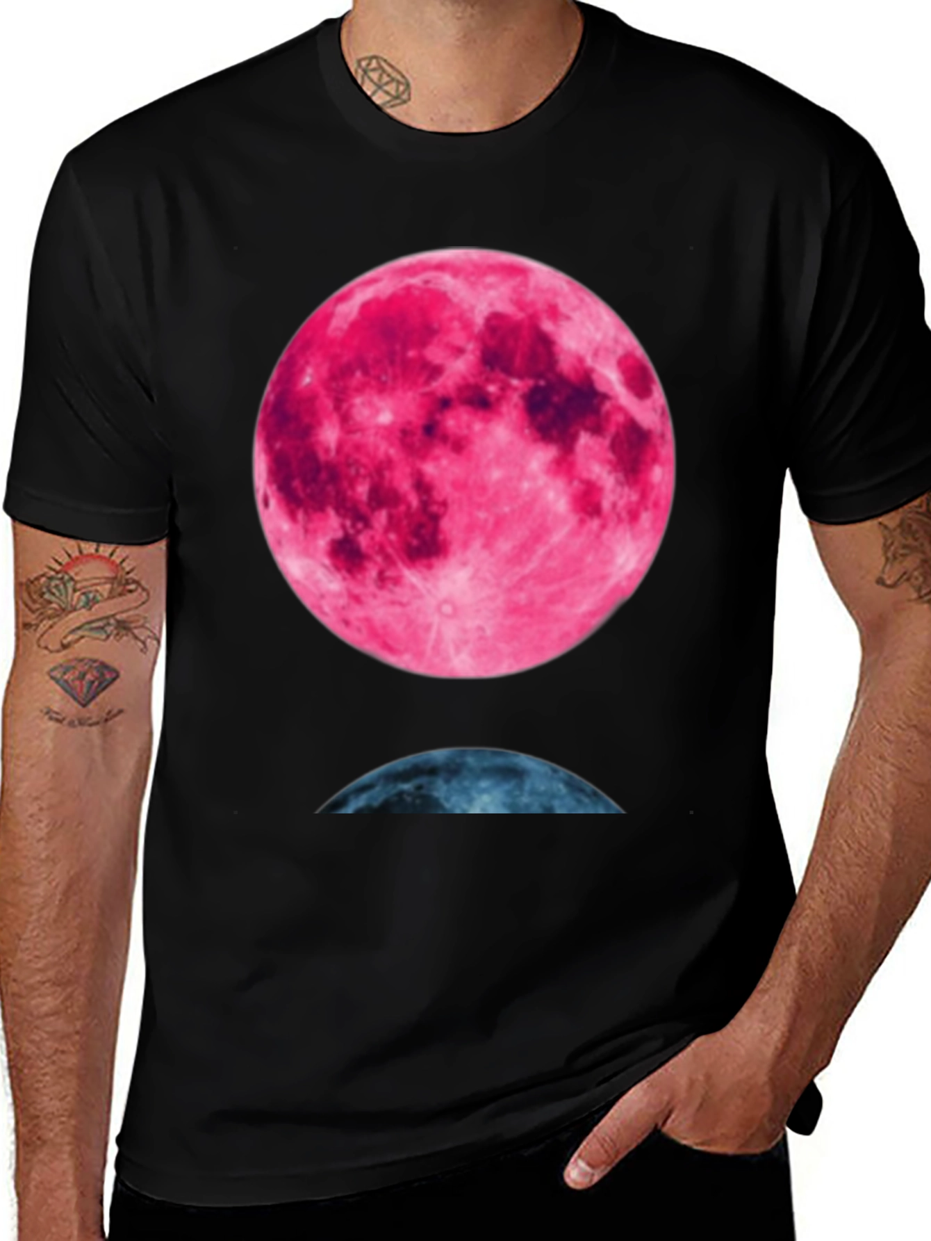 Lunar Phase Graphic Tee - Unique Moon Design
