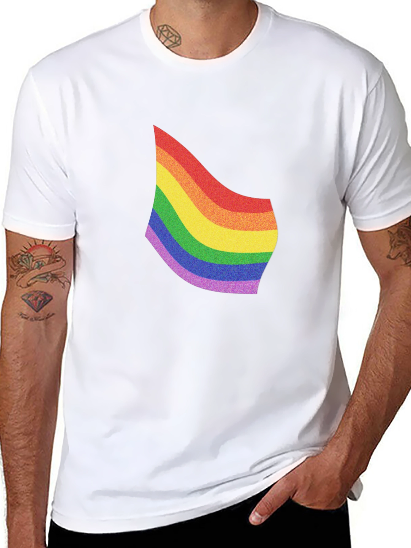 Pride Rainbow Graphic Tee - Soft Cotton Blend