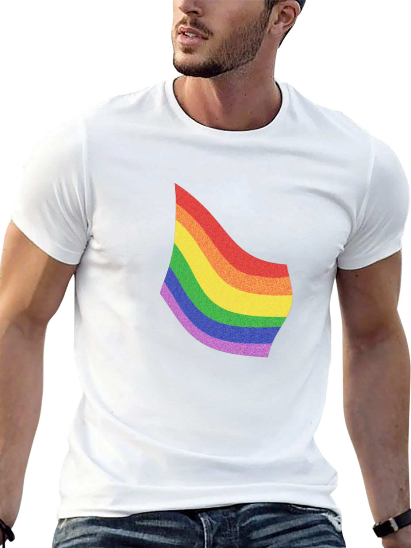 Pride Rainbow Graphic Tee - Soft Cotton Blend