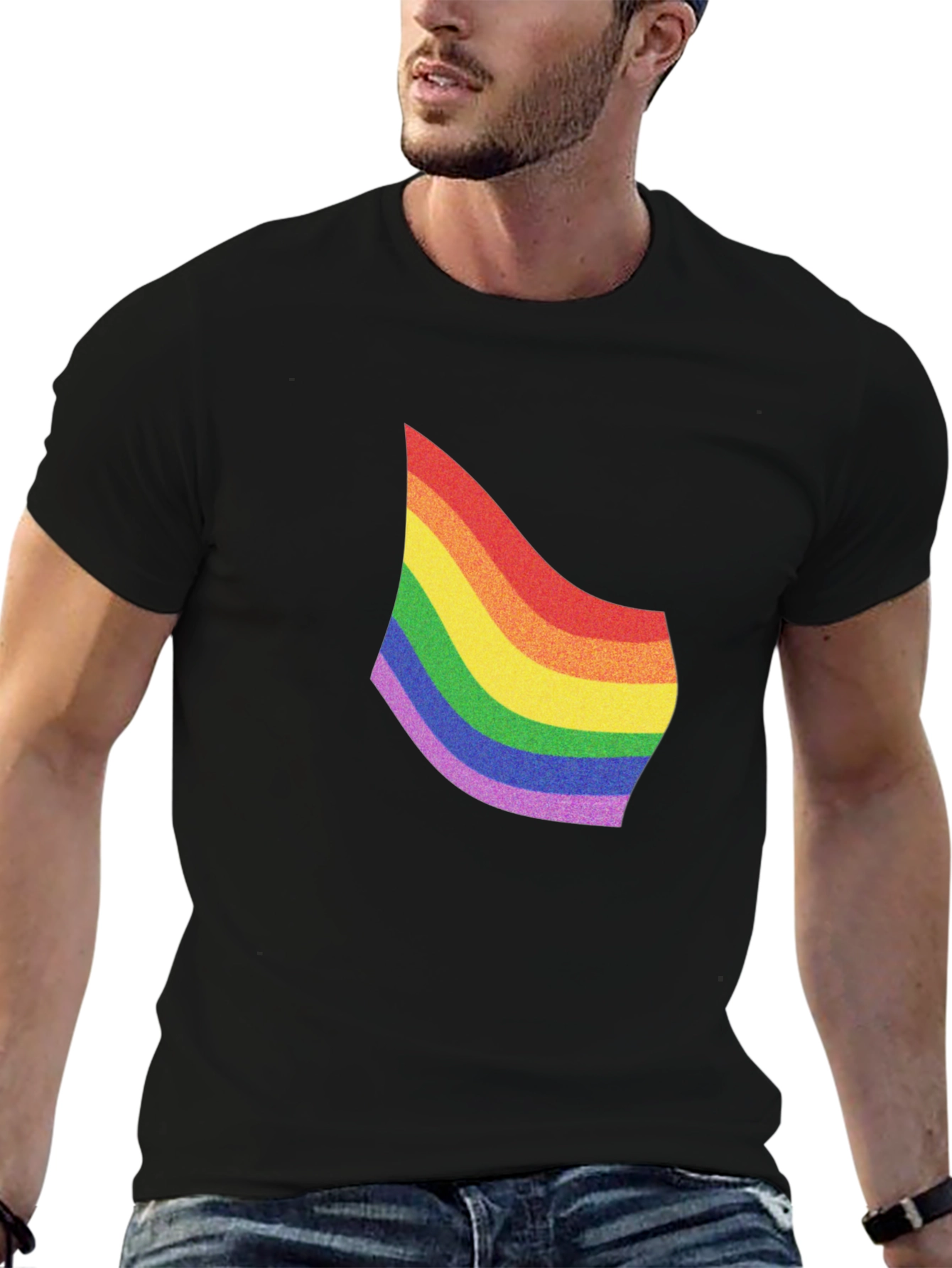 Pride Rainbow Graphic Tee - Soft Cotton Blend