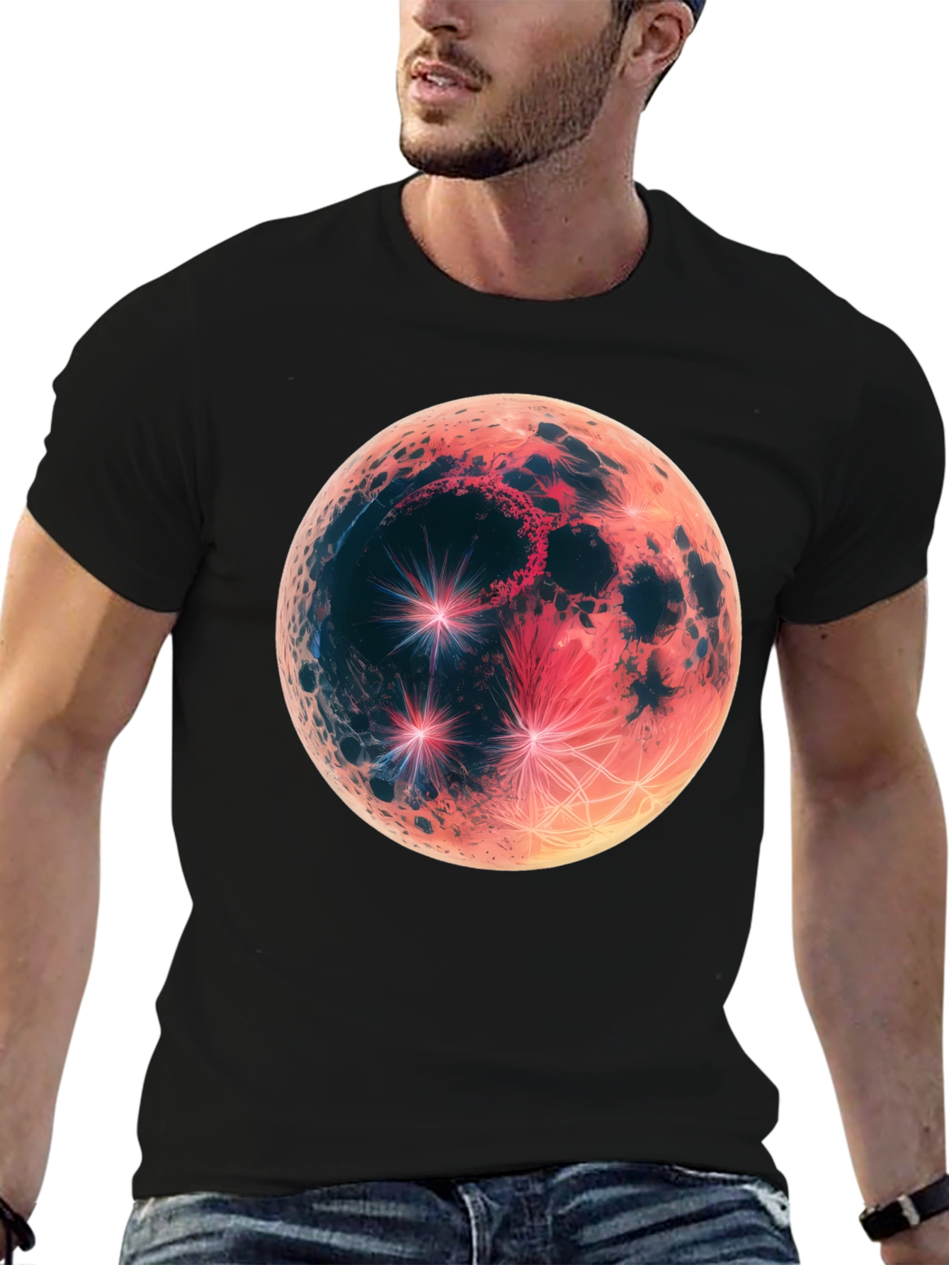 Lunar Eclipse Graphic Tee - Mens Black T-Shirt