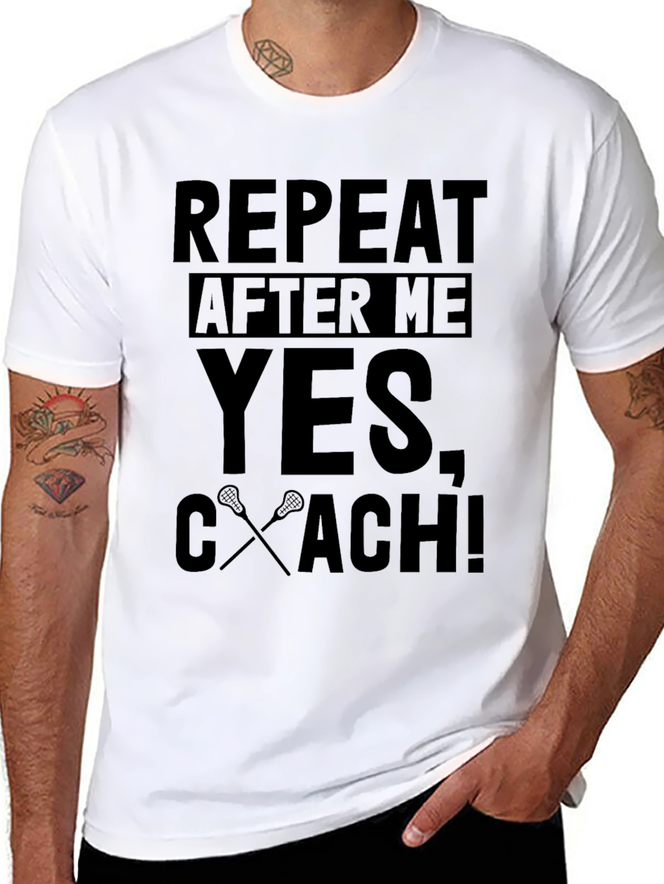 Repeat After Me YES Coach! Black T-Shirt