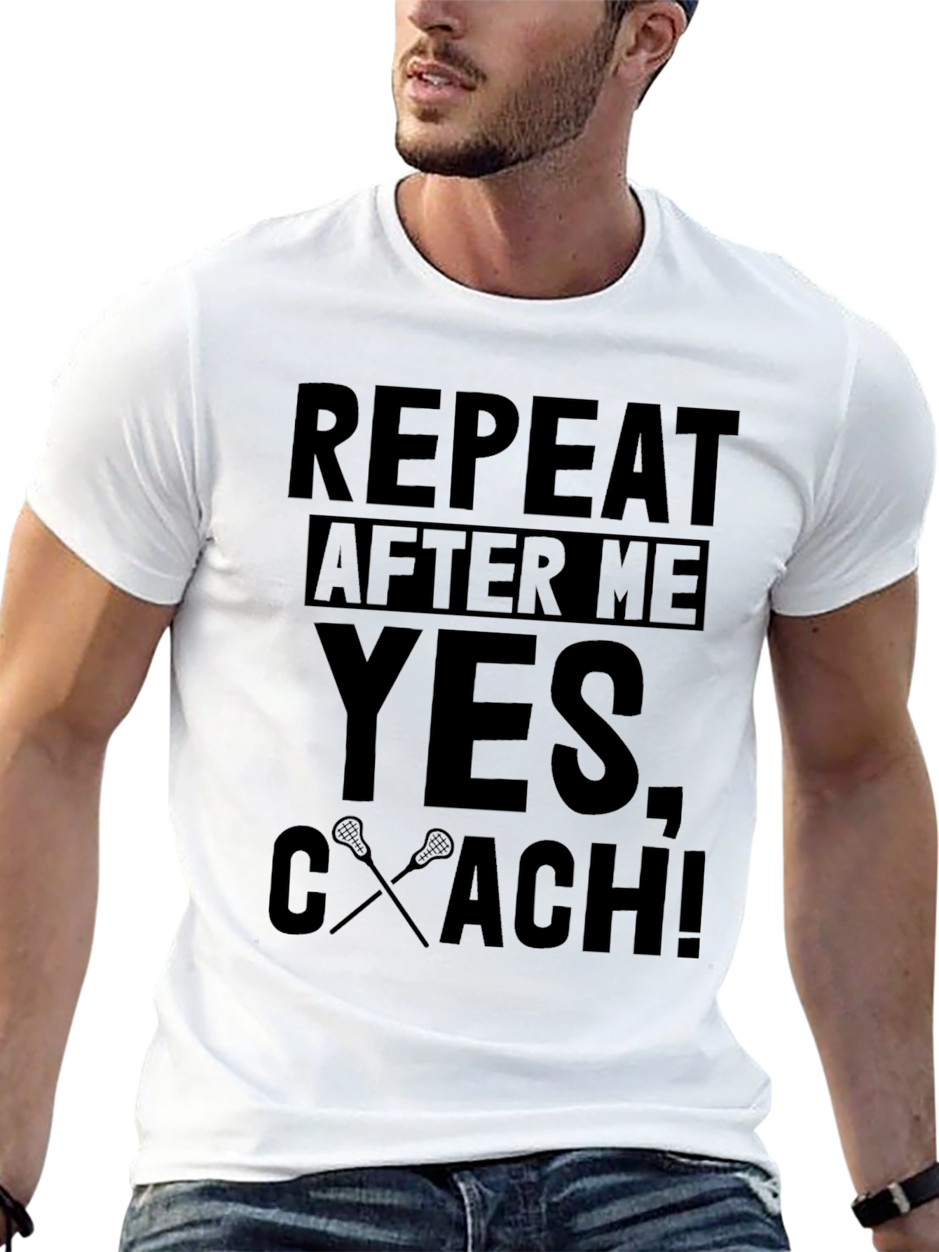 Repeat After Me YES Coach! Black T-Shirt