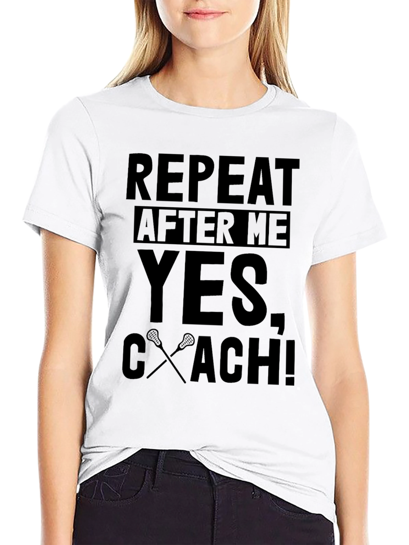 Repeat After Me YES Coach! Black T-Shirt