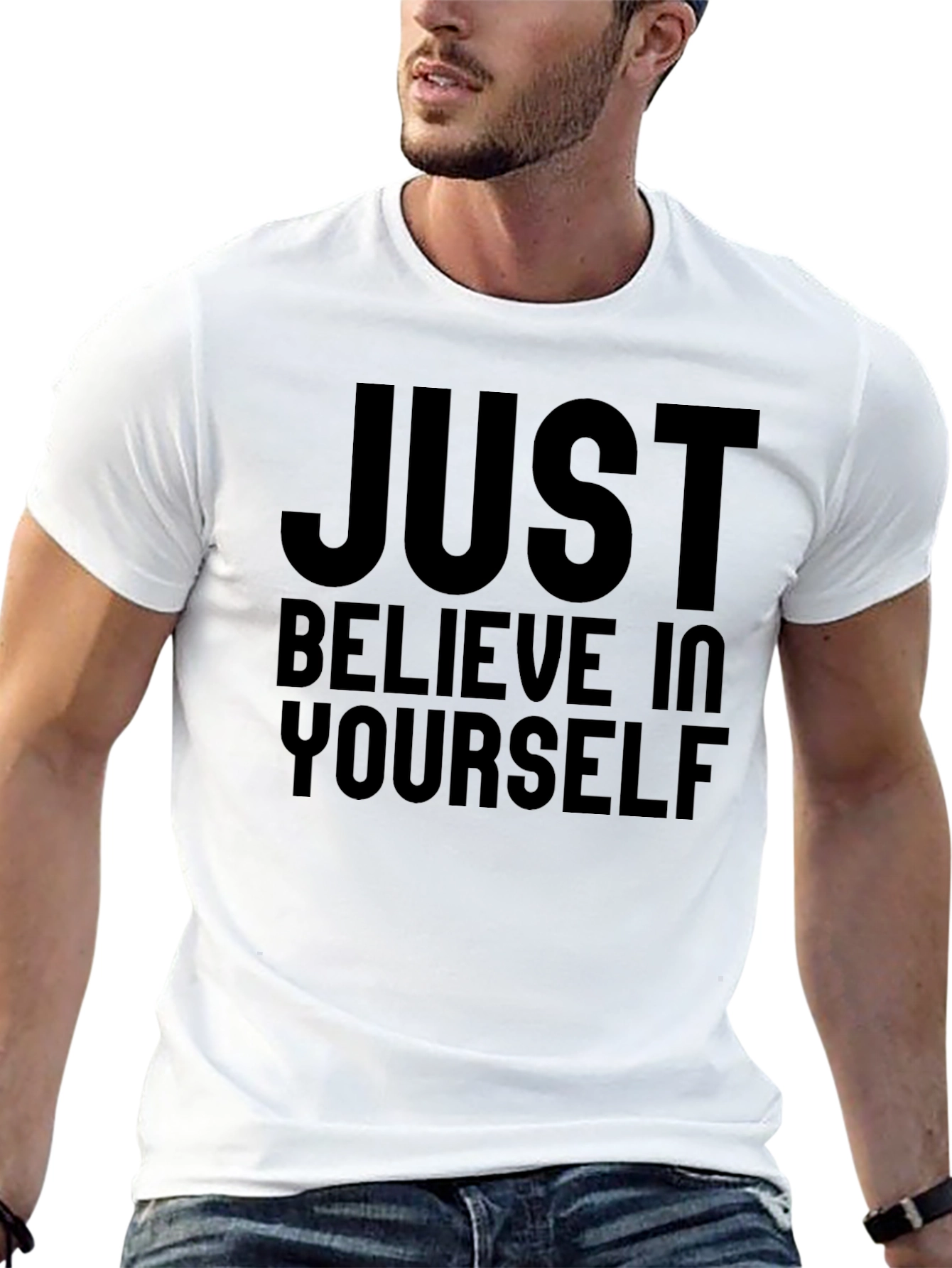 Inspirational Black T-Shirt - Believe In Yourself
