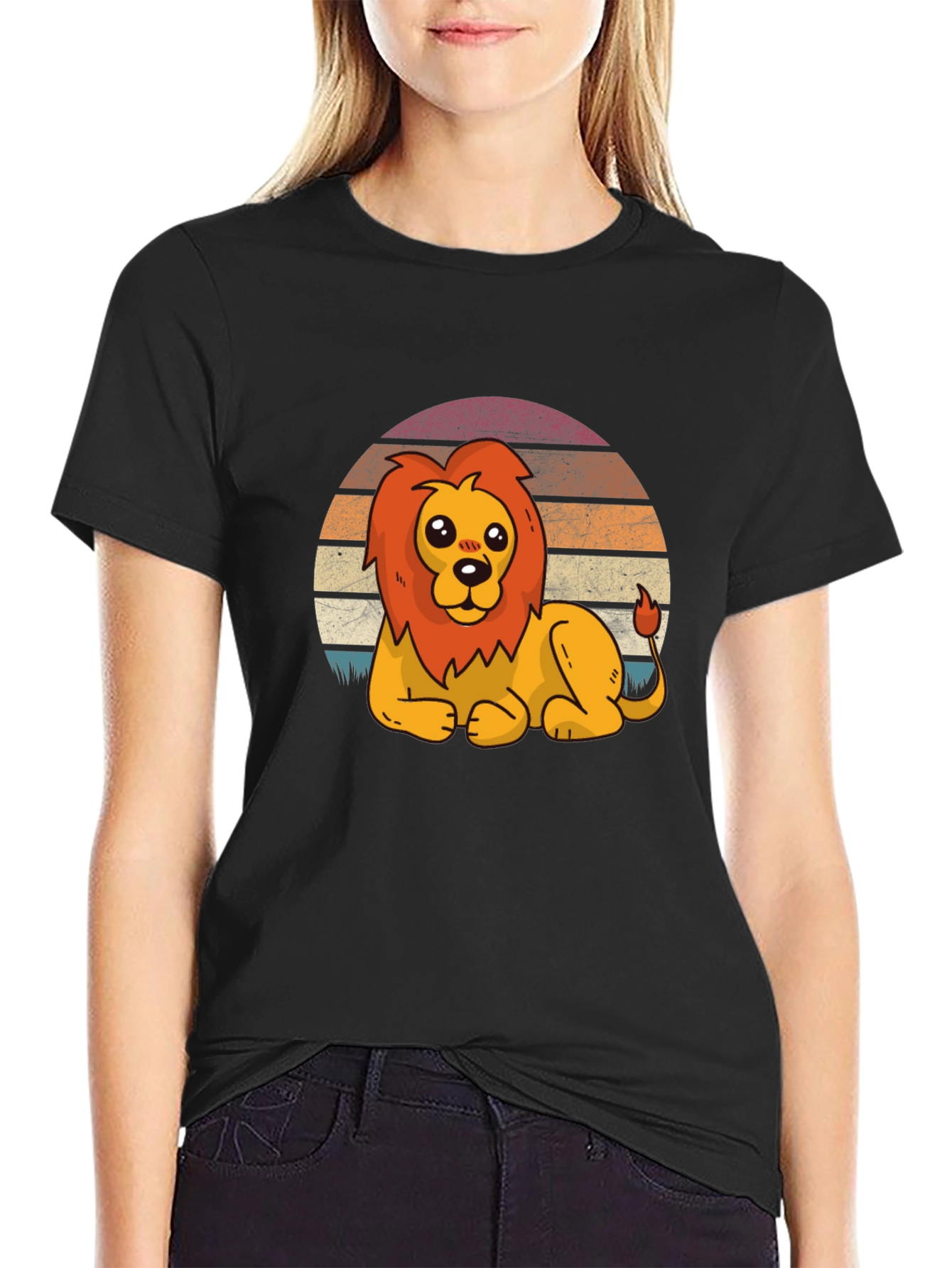 Lion Graphic Tee - Cute Cartoon Style
