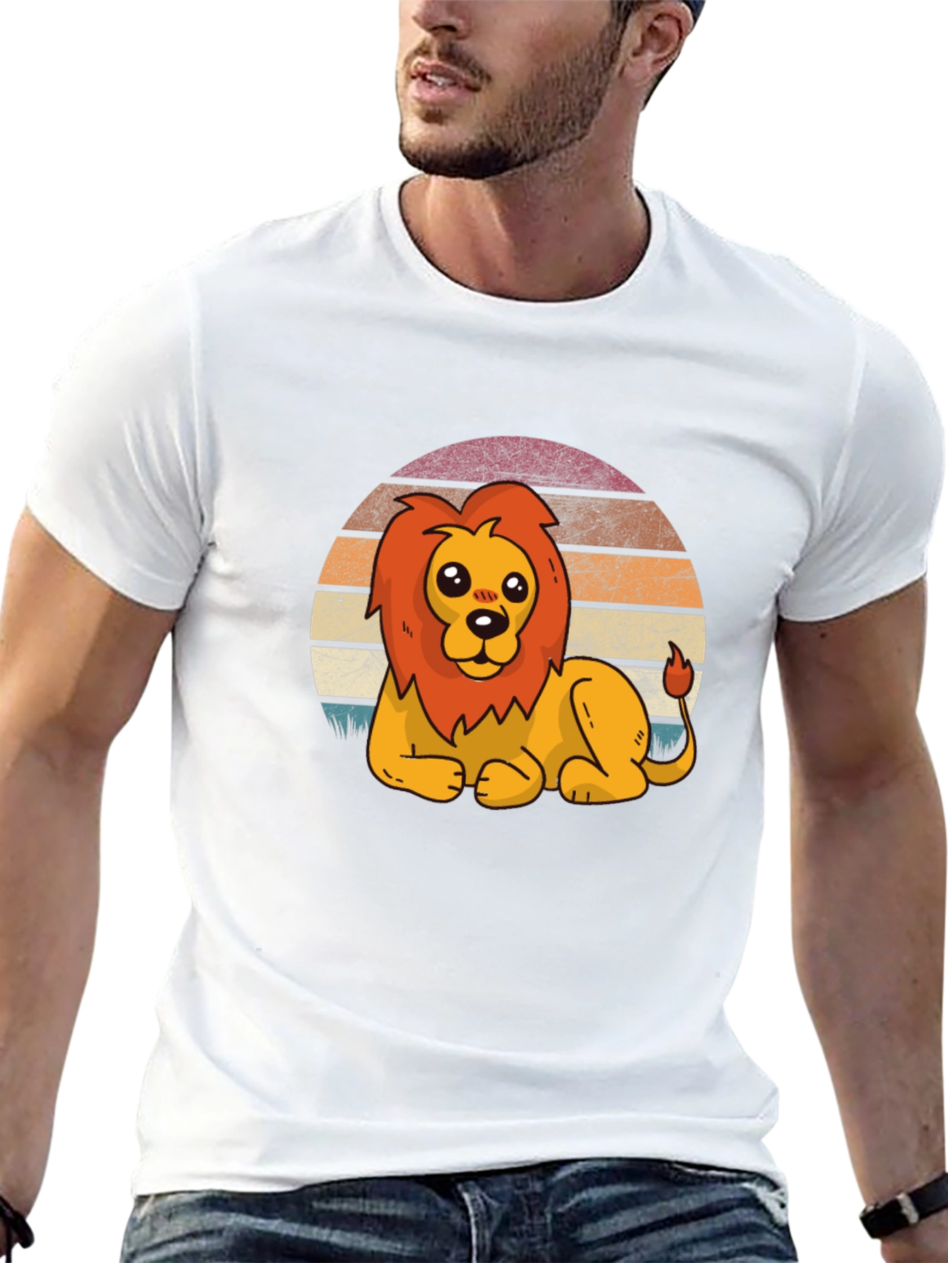 Lion Graphic Tee - Cute Cartoon Style