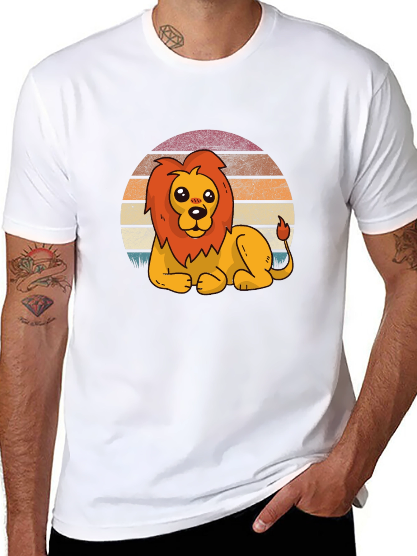 Lion Graphic Tee - Cute Cartoon Style