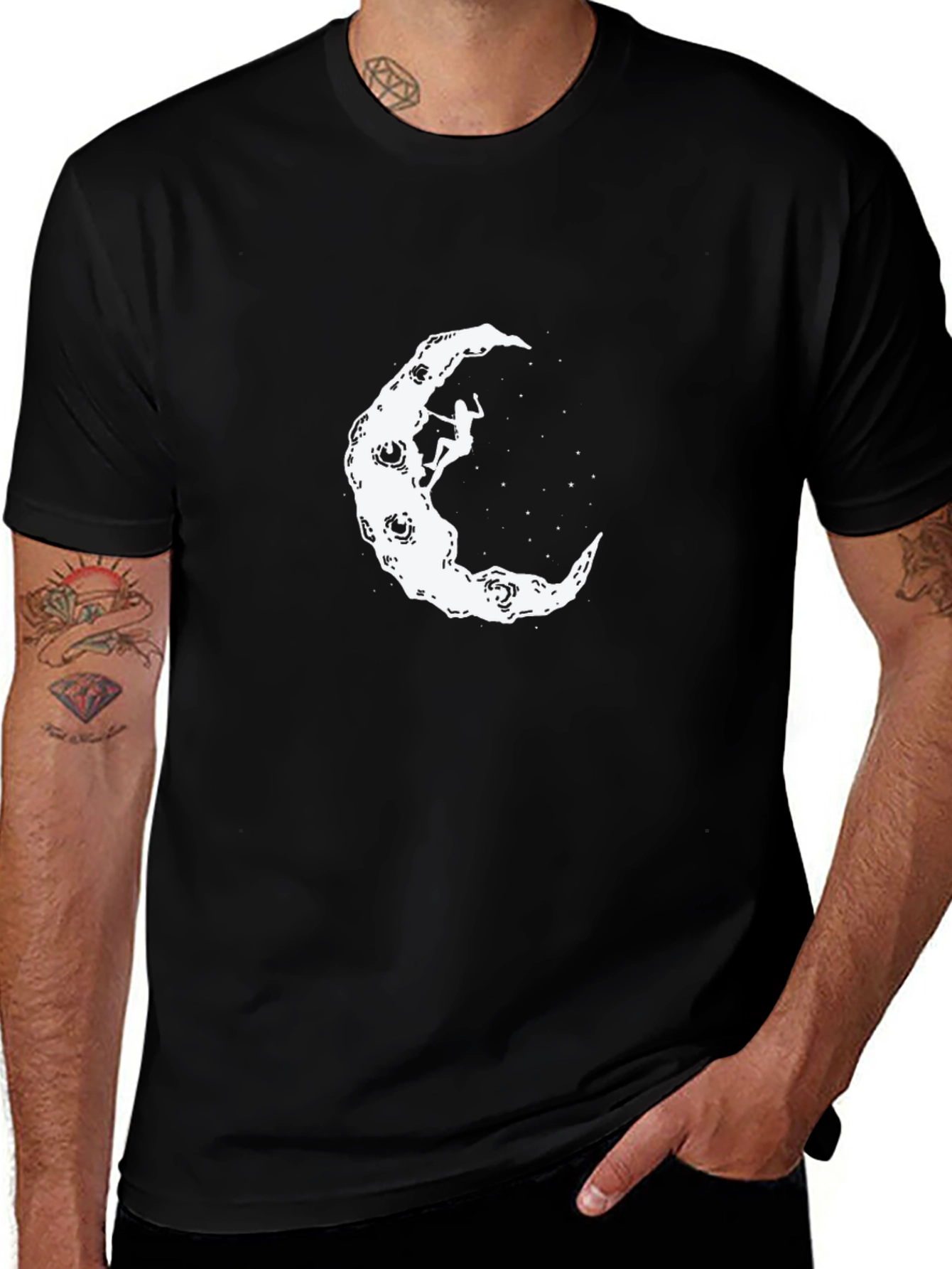 Climbing Moon Graphic T-Shirt