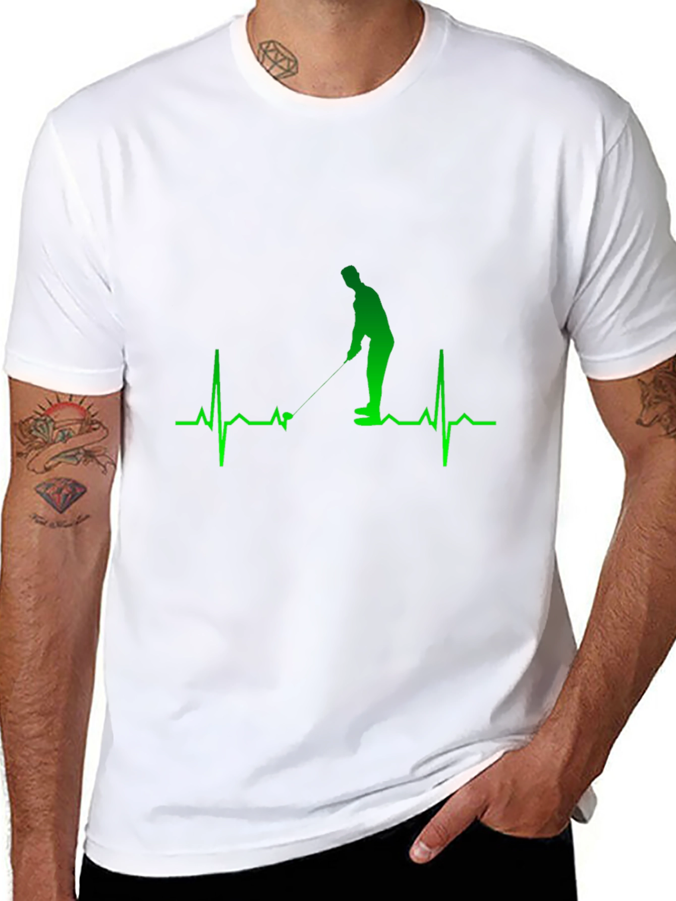 Golf Heartbeat Graphic Tee - Golfer Gift
