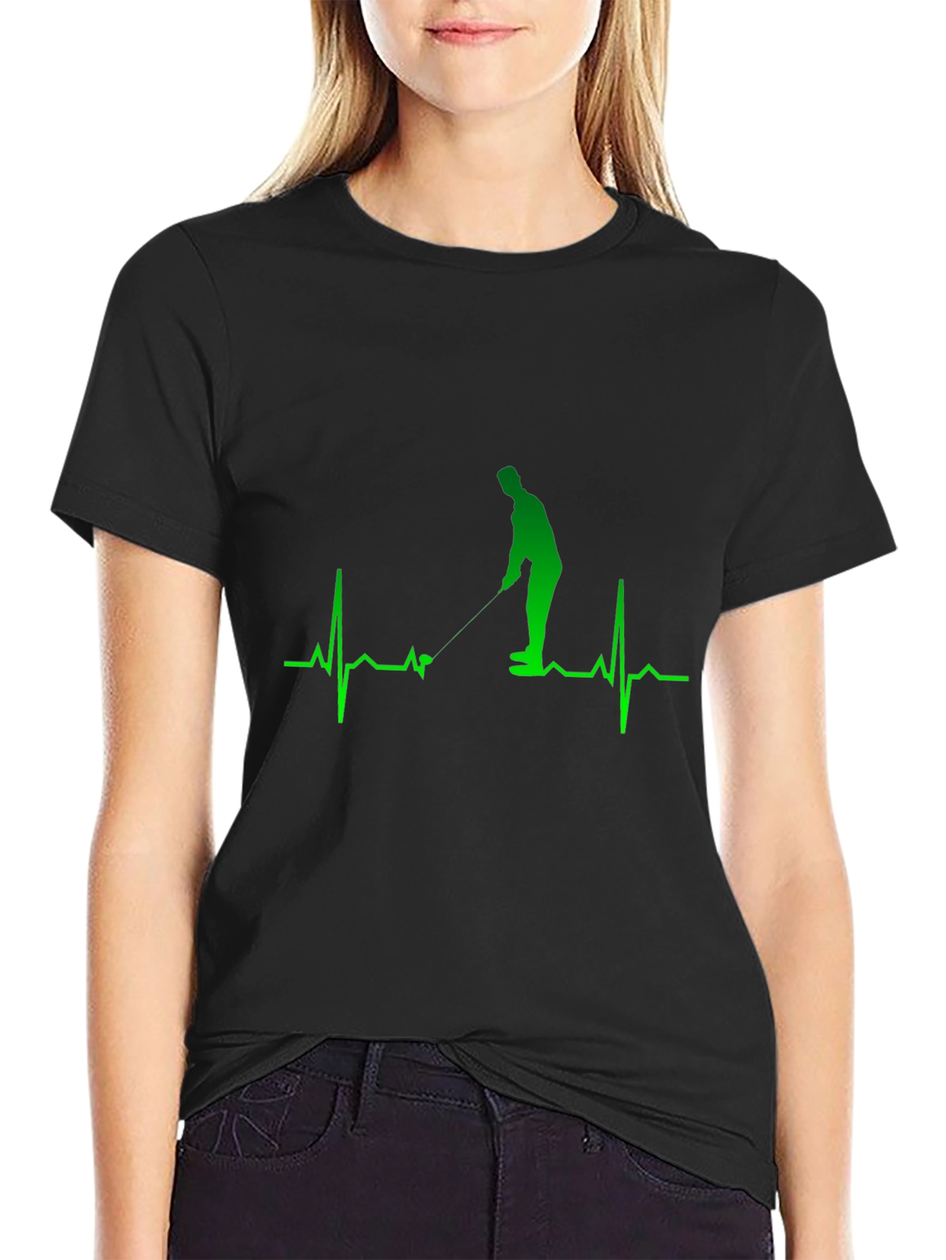 Golf Heartbeat Graphic Tee - Golfer Gift