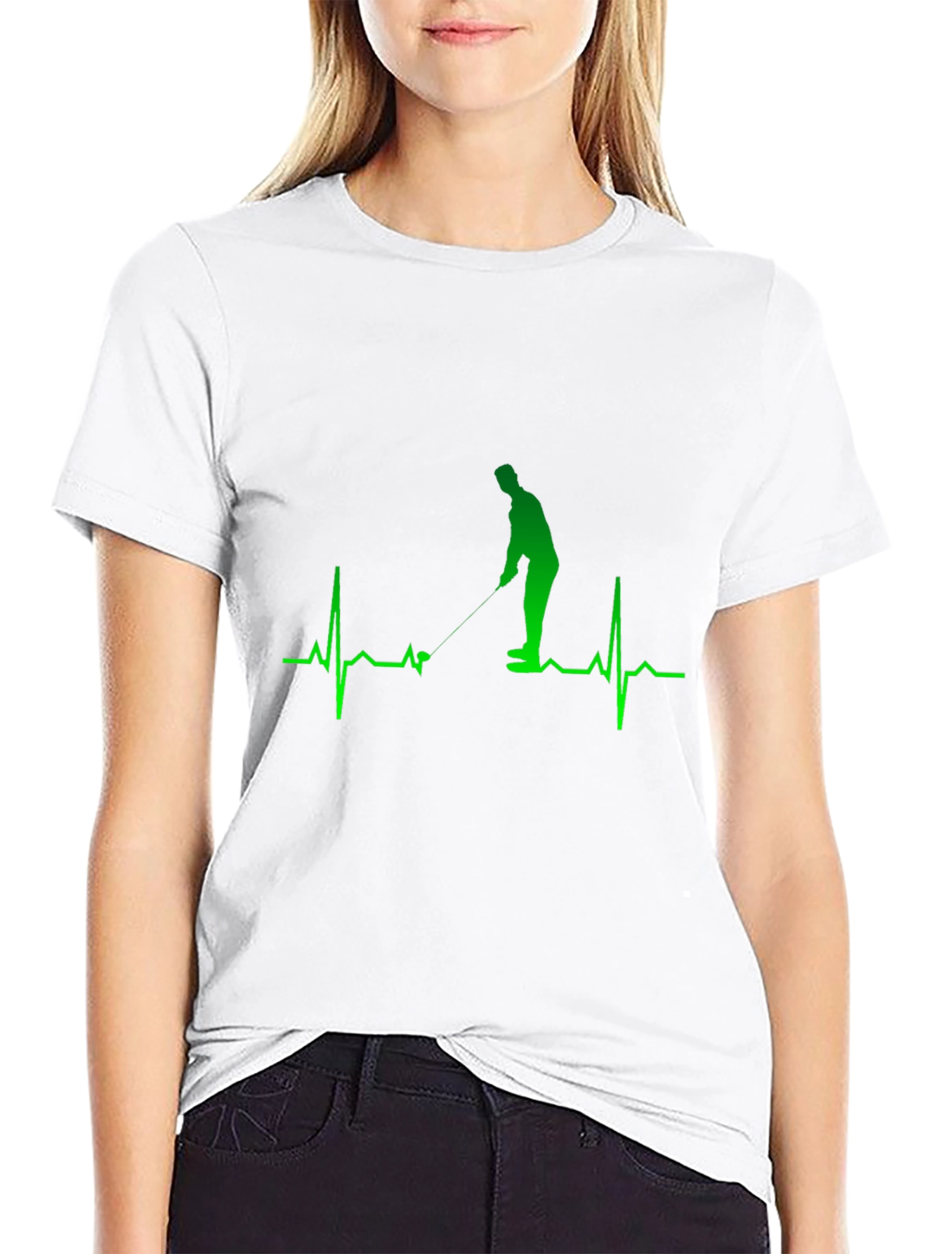 Golf Heartbeat Graphic Tee - Golfer Gift