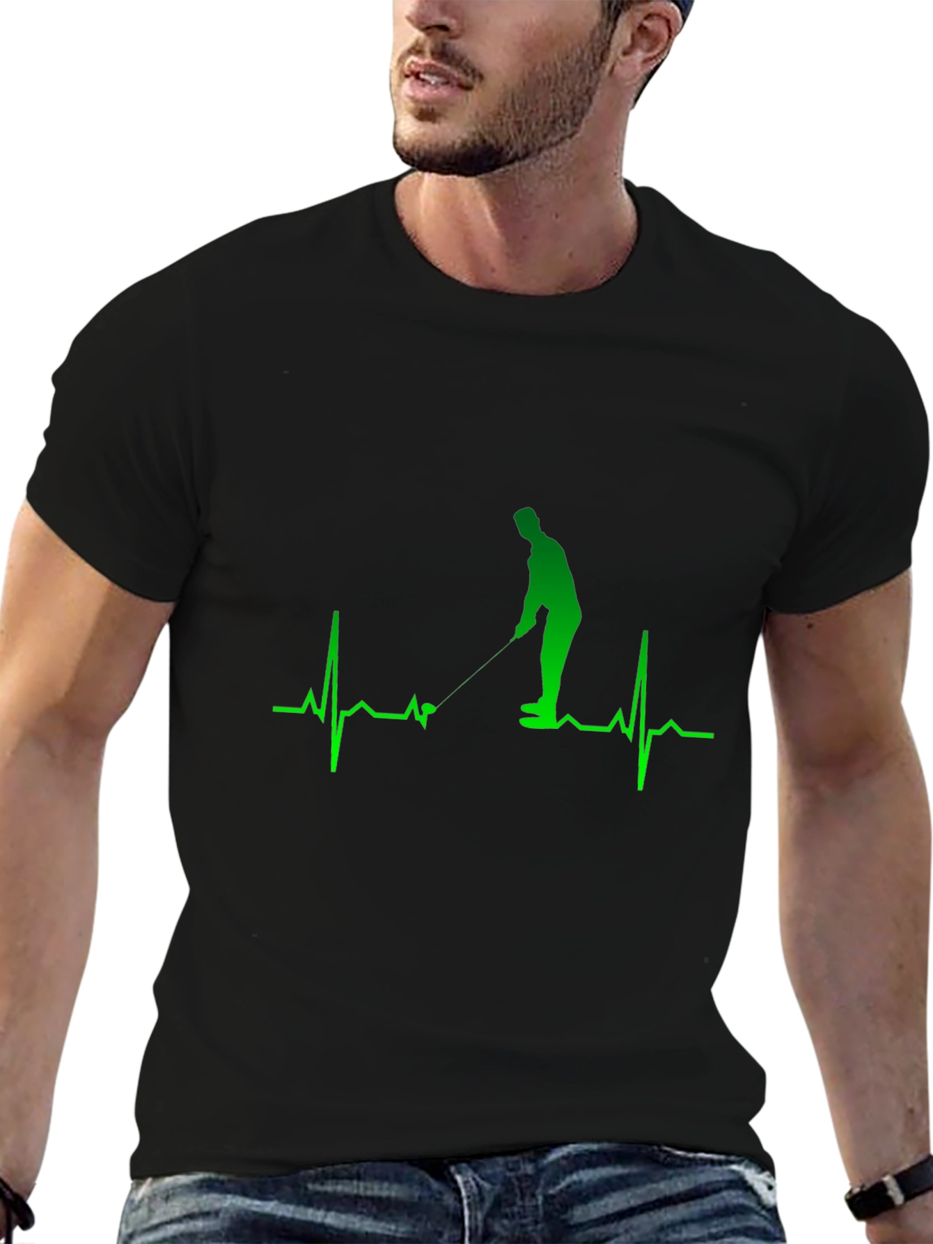 Golf Heartbeat Graphic Tee - Golfer Gift