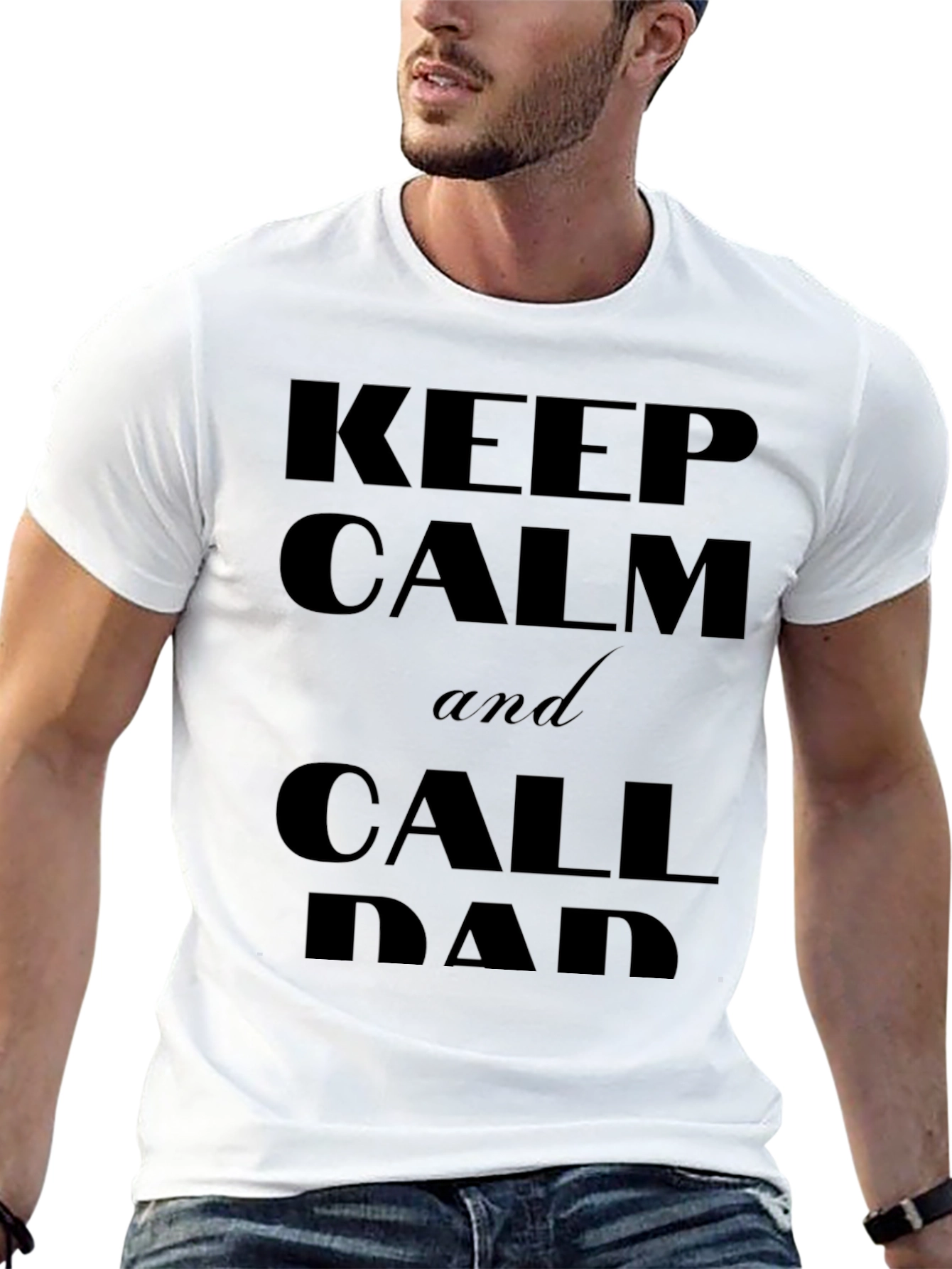 Keep Calm and Call Dad T-Shirt - Black