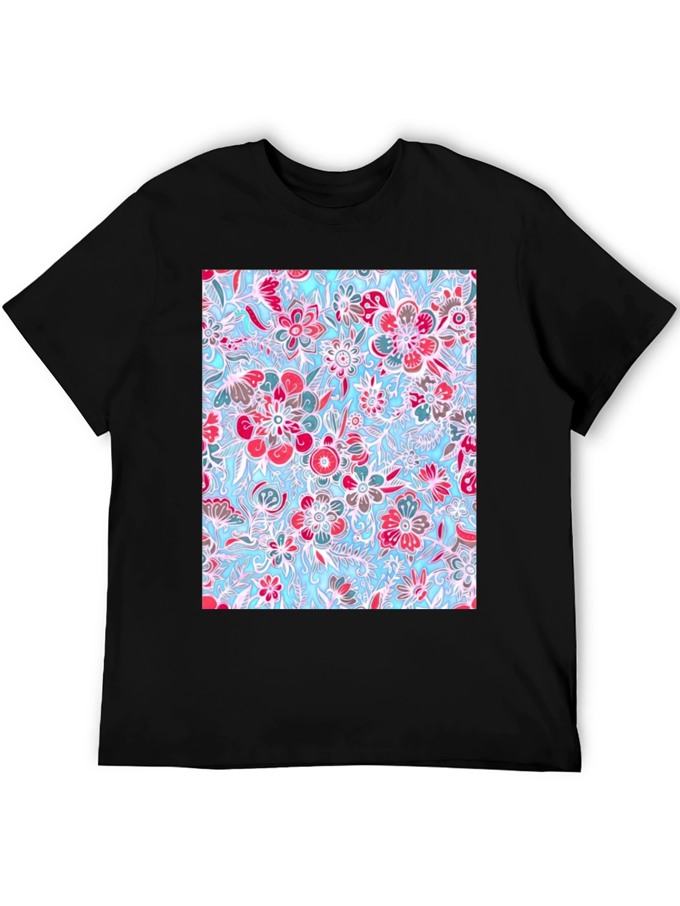 Floral Pattern Tee - Stylish Graphic Print T-Shirt