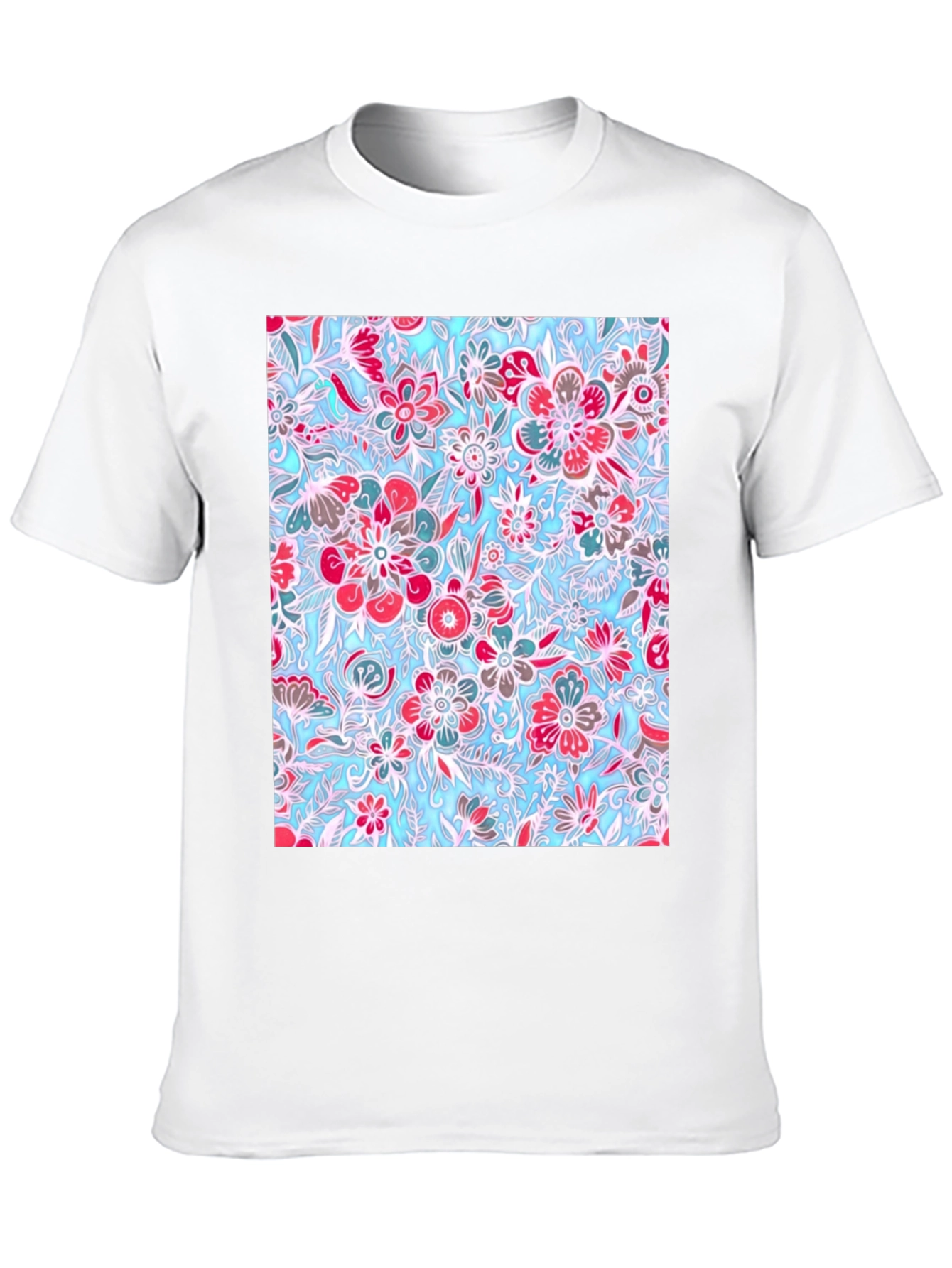 Floral Pattern Tee - Stylish Graphic Print T-Shirt