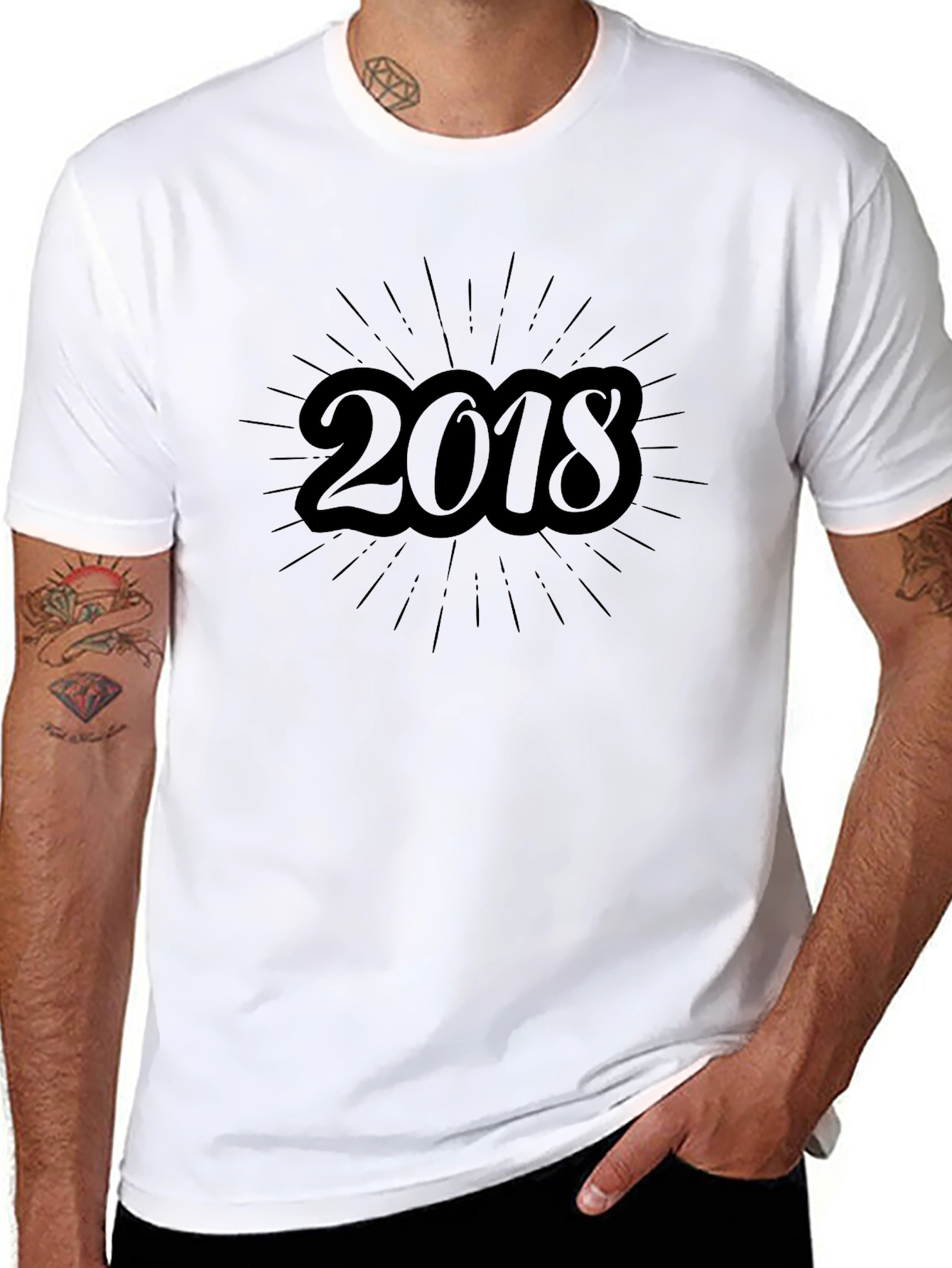 2018 Graphic Tee - Stylish Black T-Shirt