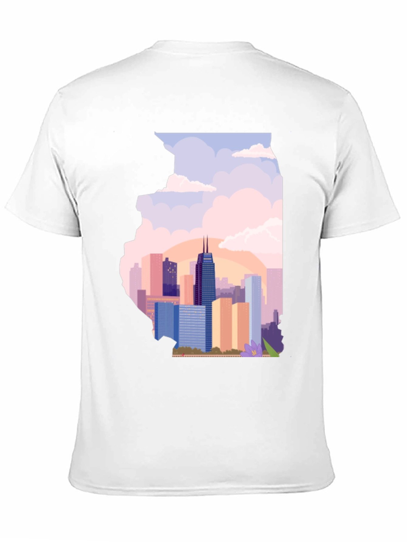 Chicago Skyline Illinois State Silhouette T-Shirt