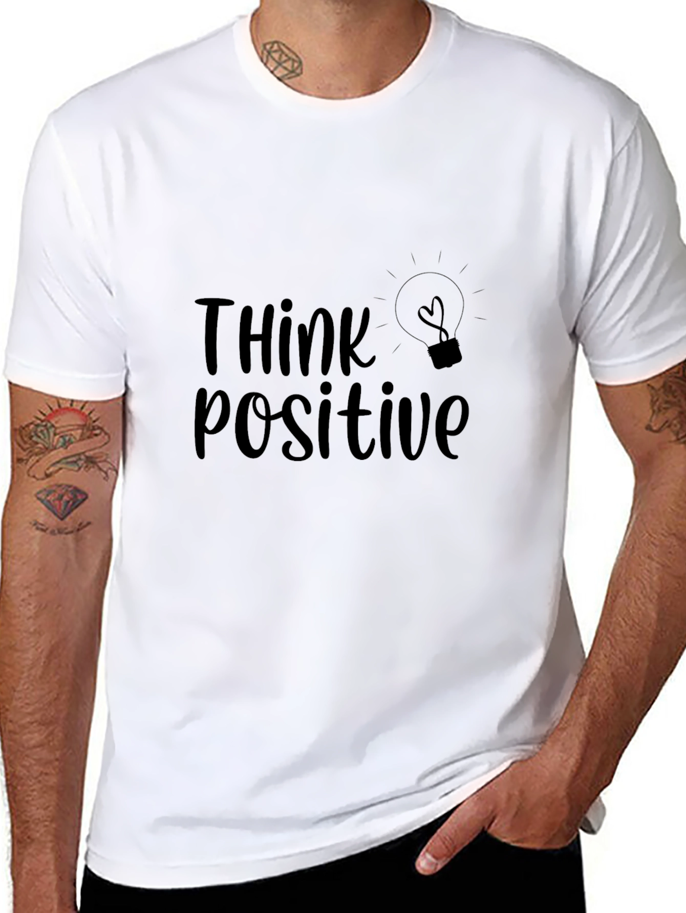 Think Positive Graphic Tee - Black T-Shirt