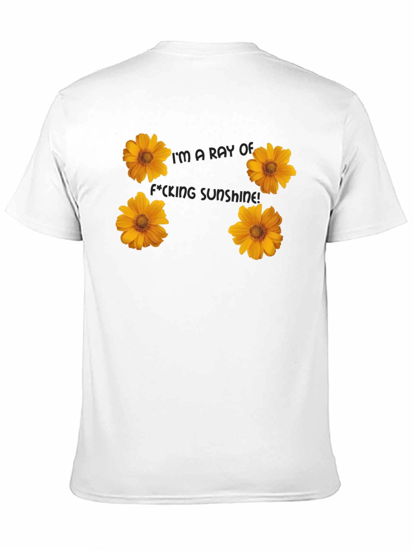 Floral Sunshine Graphic Tee - Black Cotton T-Shirt
