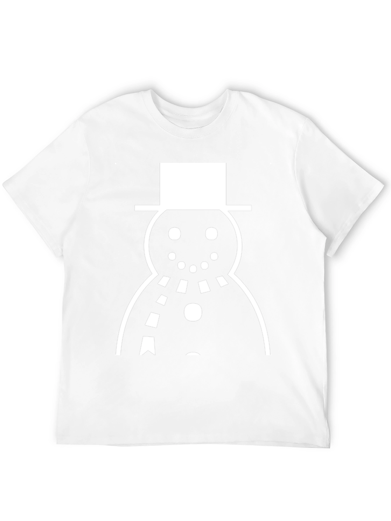 Snowman Graphic Tee - Black Cotton Holiday Shirt