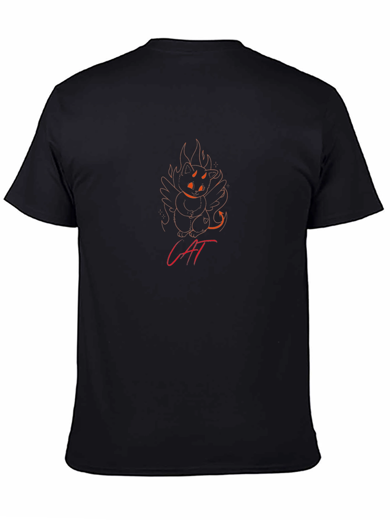 Fiery Feline T-Shirt - Devil Cat Design