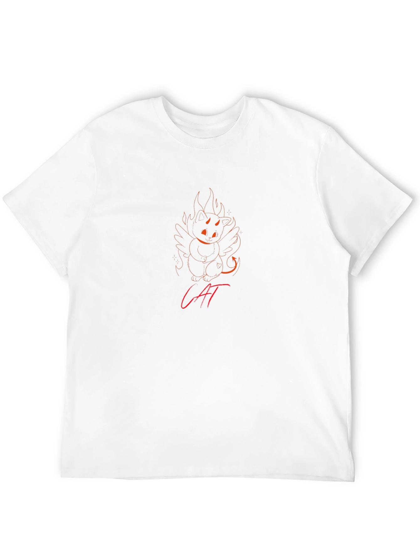 Fiery Feline T-Shirt - Devil Cat Design
