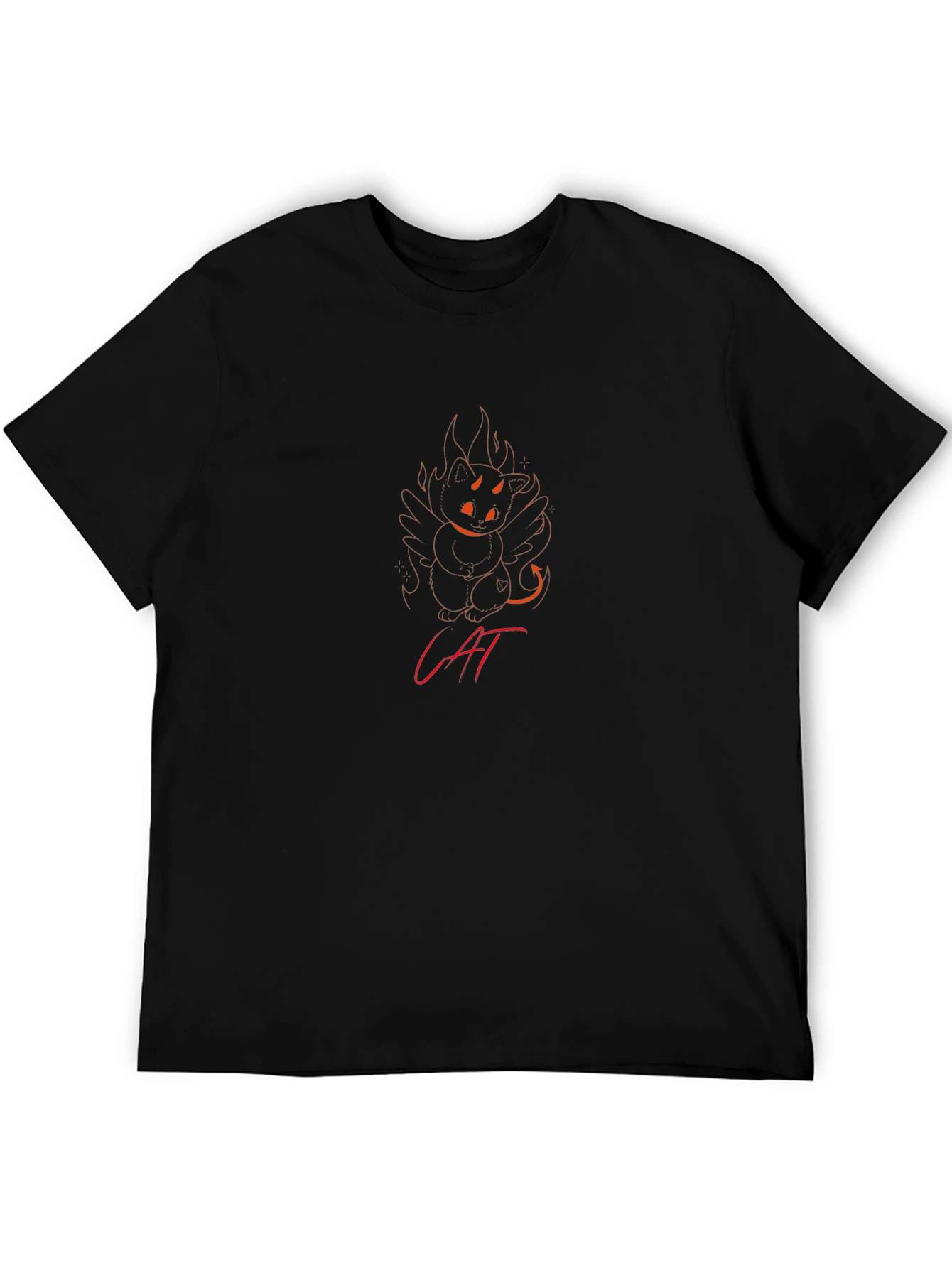 Fiery Feline T-Shirt - Devil Cat Design
