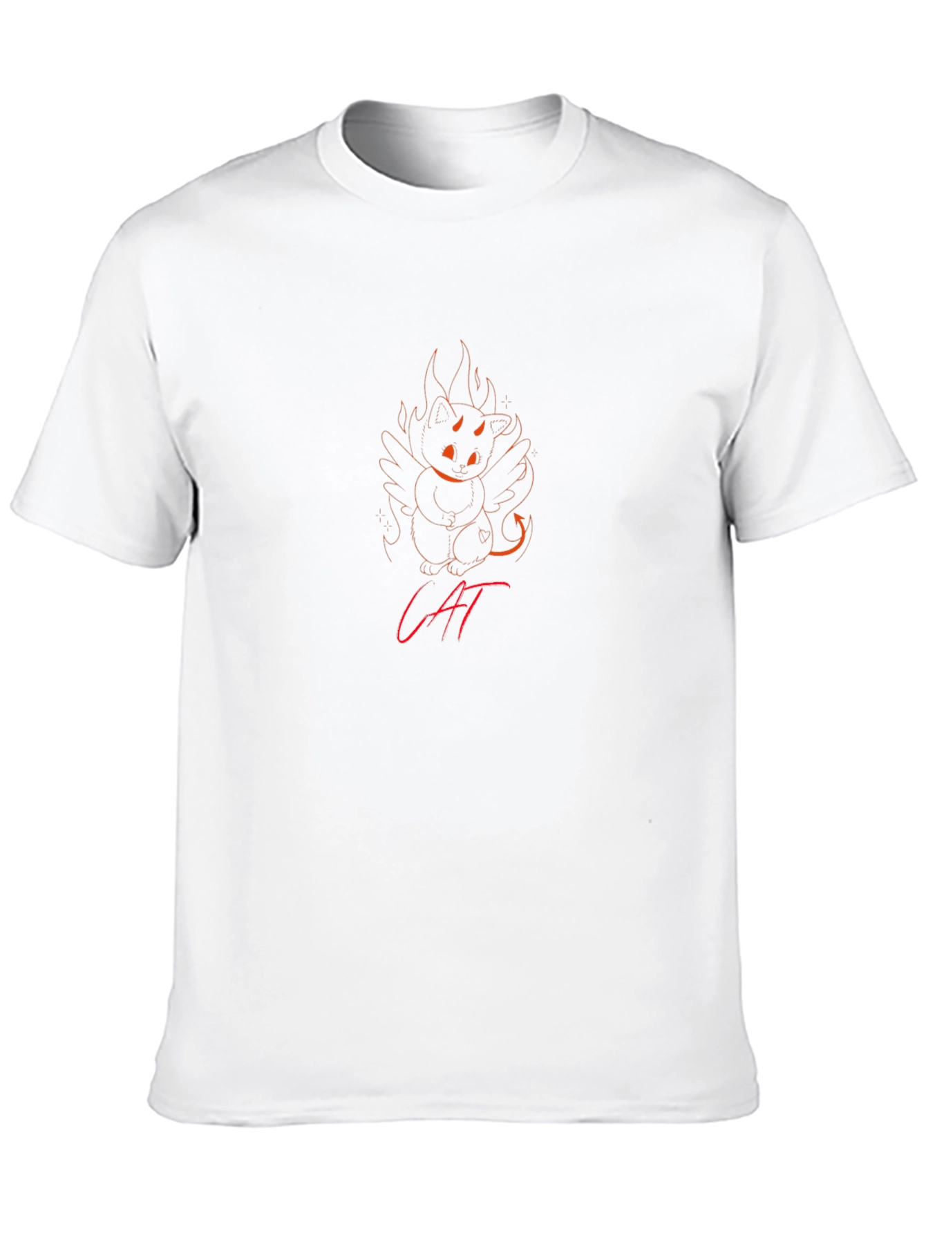 Fiery Feline T-Shirt - Devil Cat Design