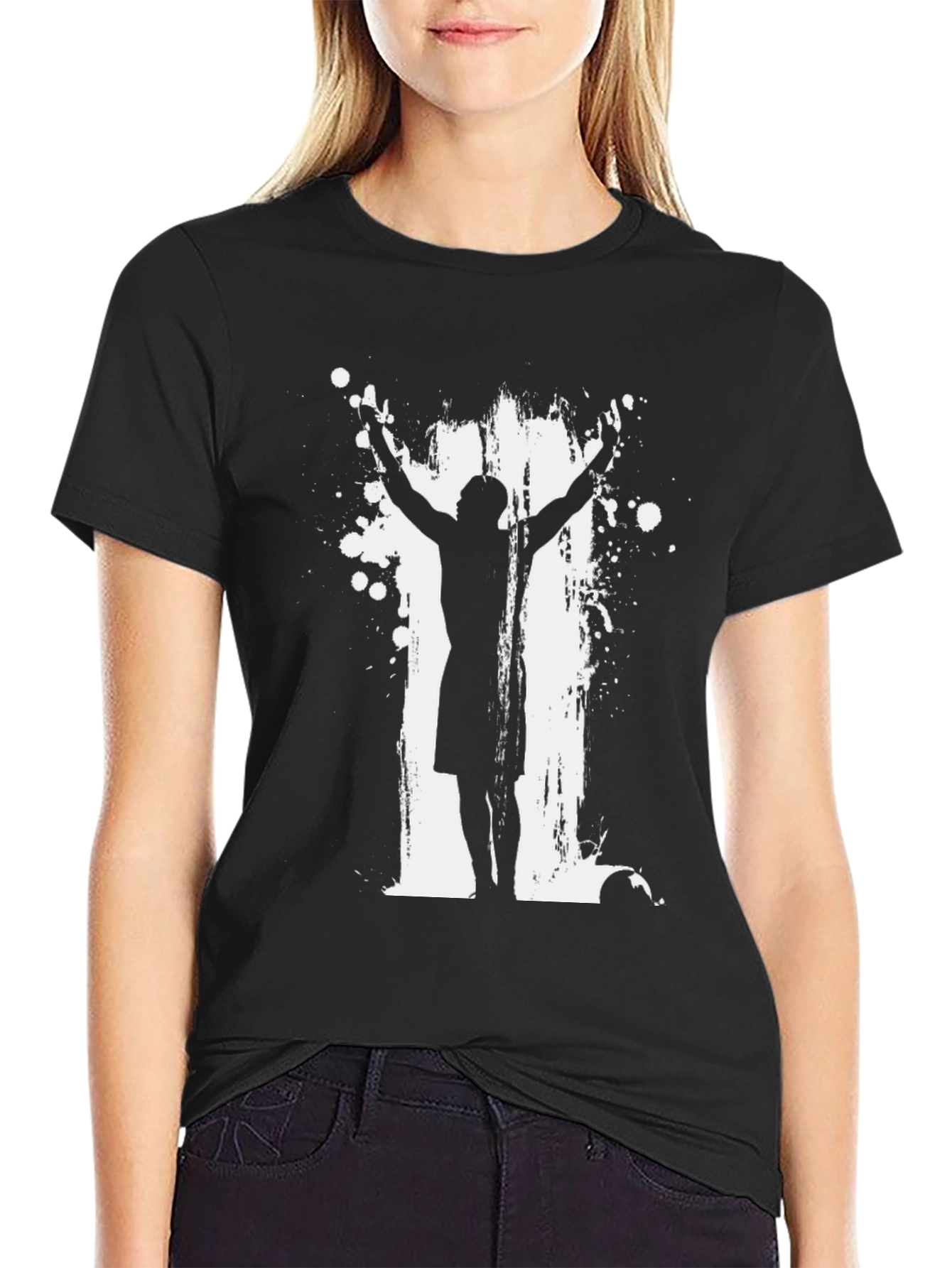 Mens Black T-Shirt Soccer Silhouette Graphic Tee