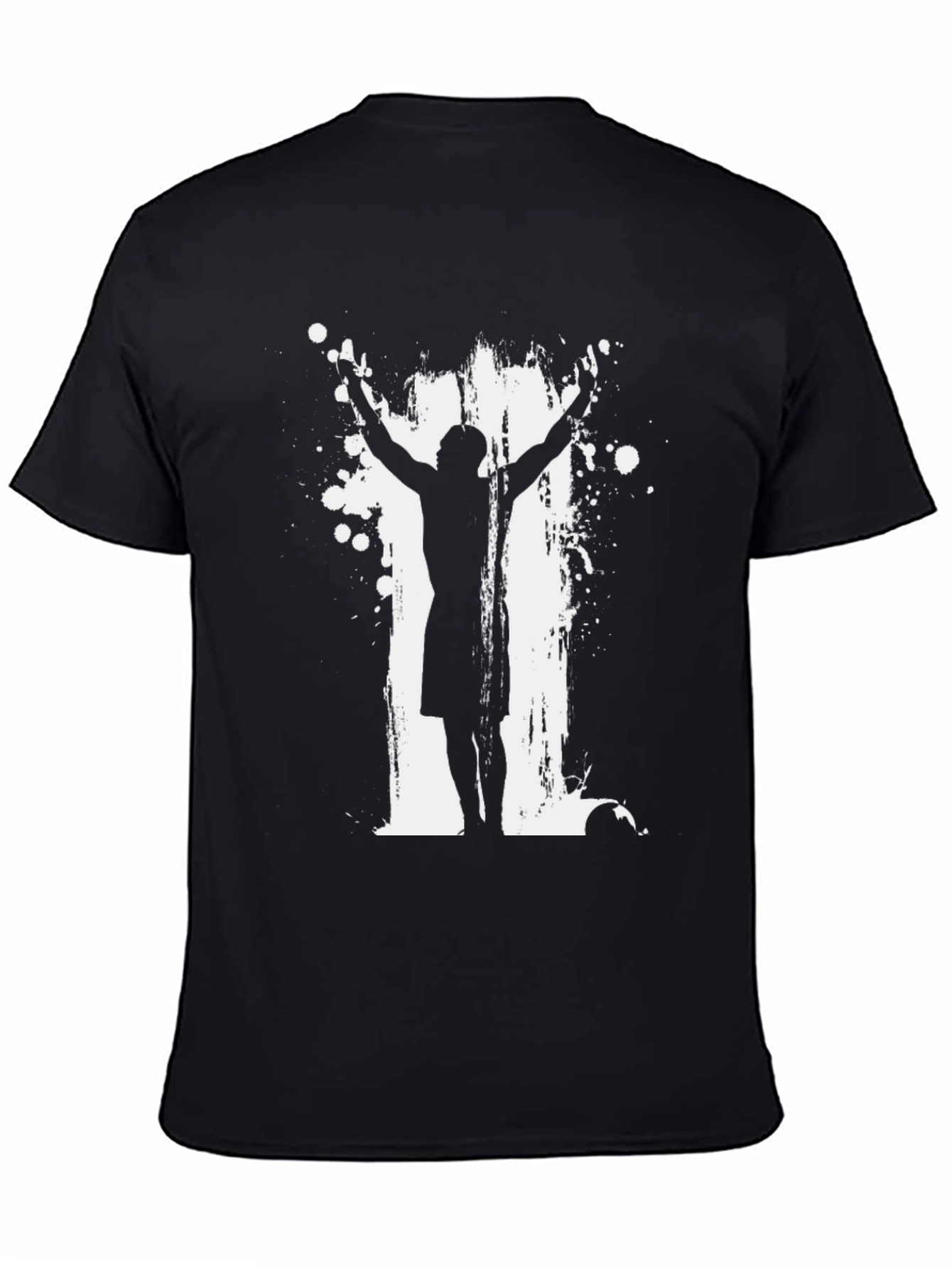 Mens Black T-Shirt Soccer Silhouette Graphic Tee