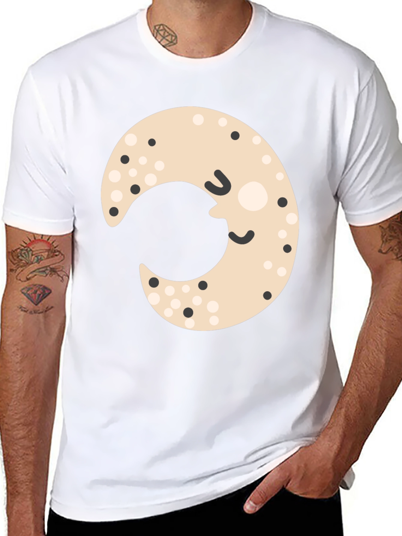 Cute Moon Graphic Tee - Black Unisex Shirt