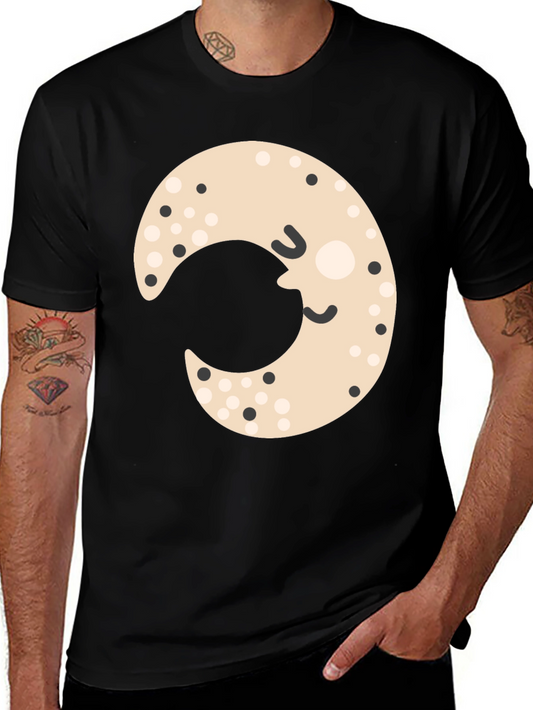 Cute Moon Graphic Tee - Black Unisex Shirt
